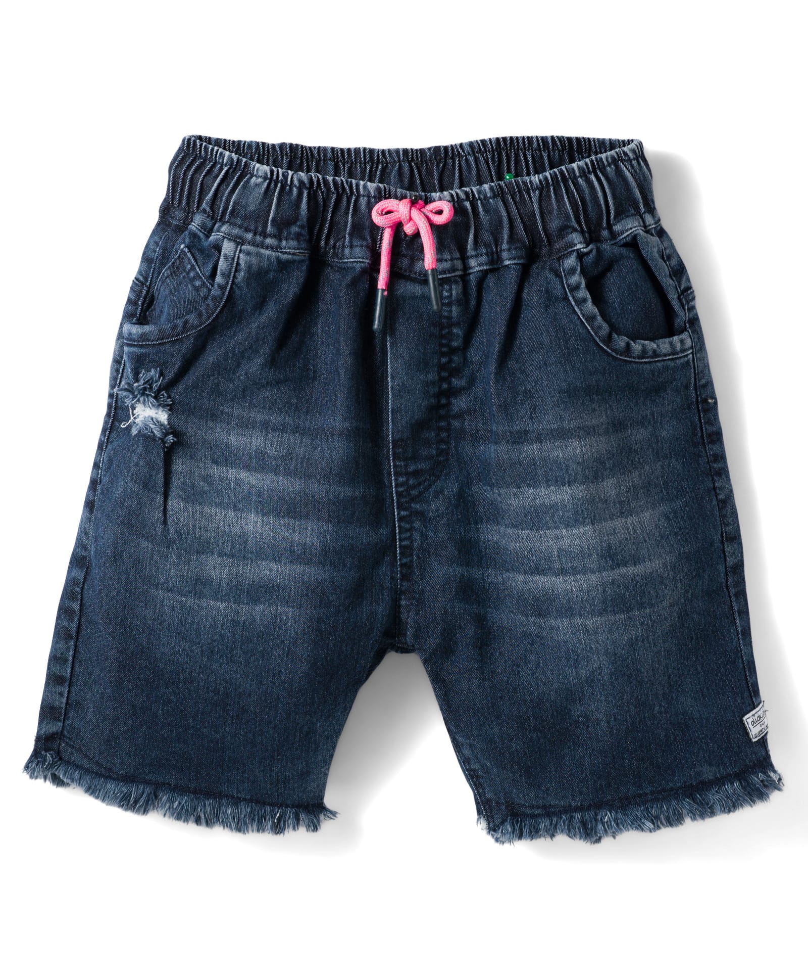 Olio Kids Denim Woven Above Knee Length Distressed Shorts - Navy Blue-picture-13