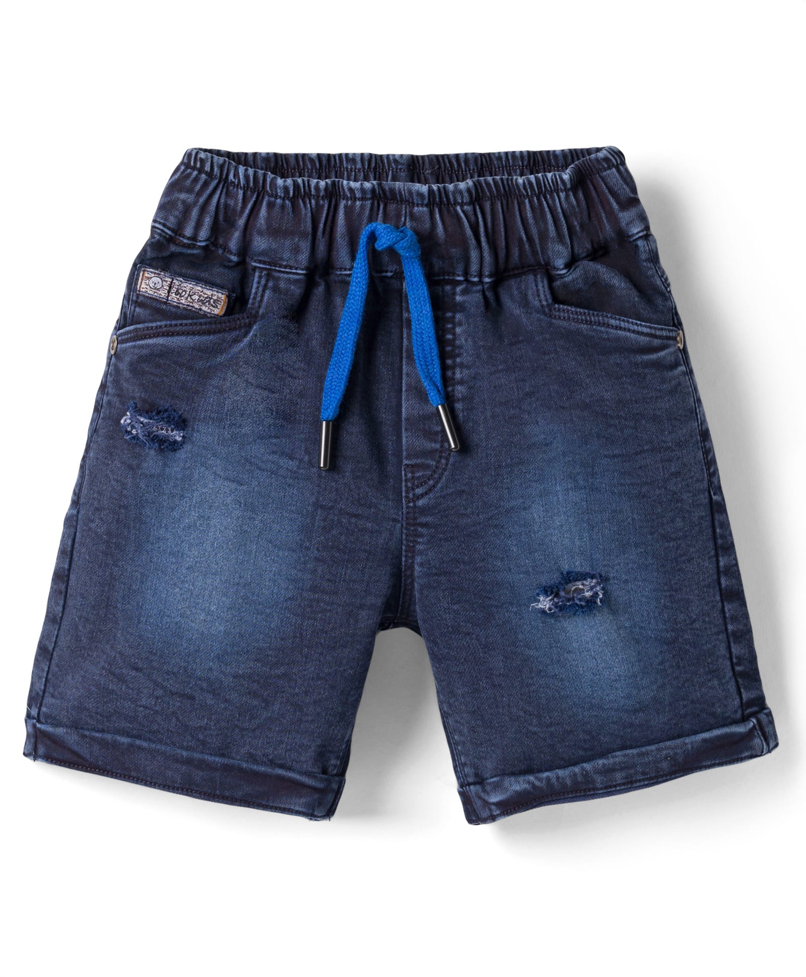 Olio Kids Denim Woven Above Knee Length Solid Color Shorts - Light Blue-picture-45