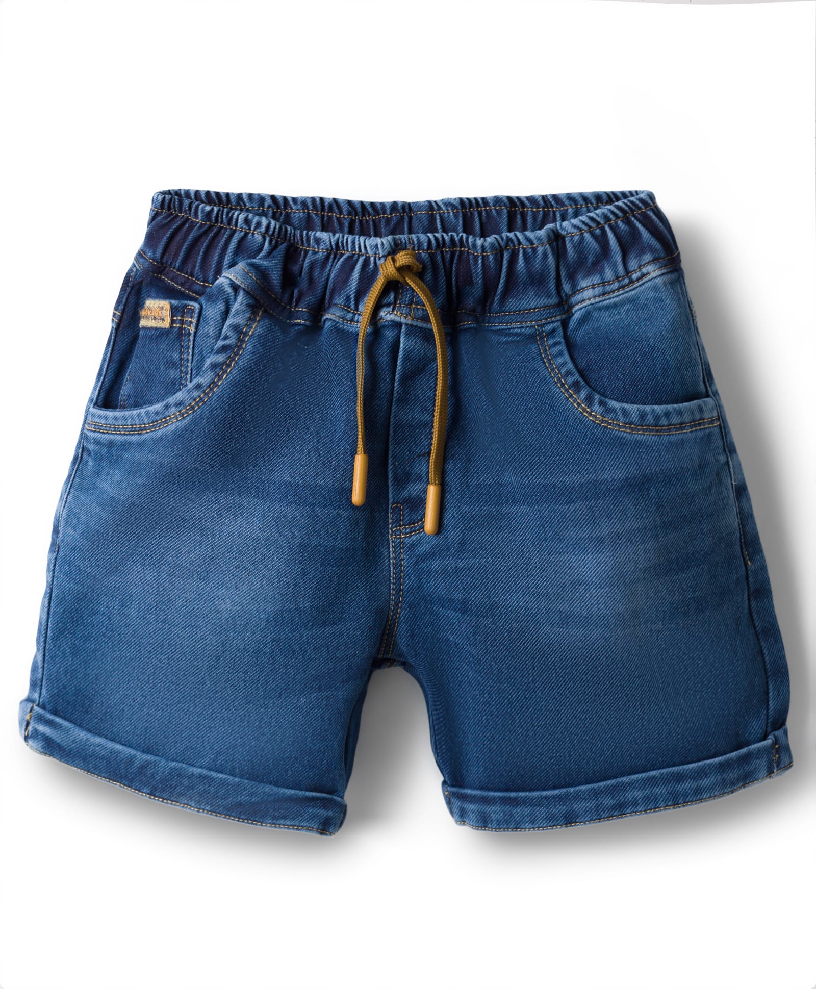 Olio Kids Denim Woven Above Knee Length Solid Shorts - Light Blue-picture-12