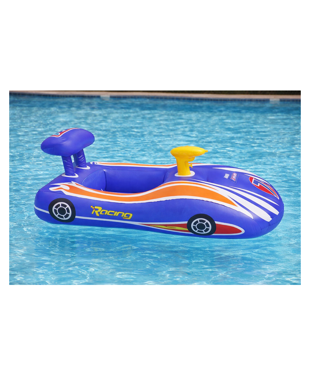 Sanjary Kids Inflatable Racing Car Pool Float with Water Gun Ride On Summer Swimming Toy for Boys Girls Outdoor Fun Play color design may vary-image-24