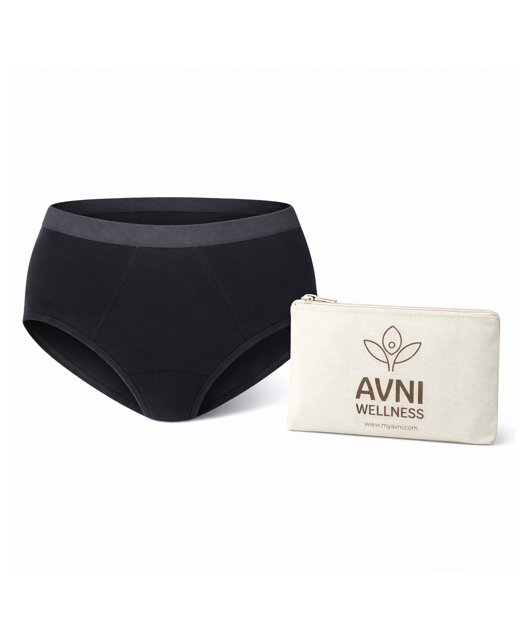 Avni Wellness Lush Reusable Period Panty, Cotton, Pure Black, Medium, Pack of 2-picture-27