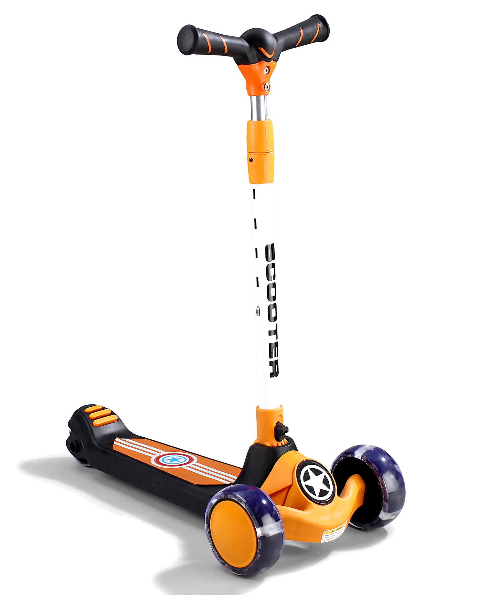 Babyhug Glider 3 Wheel Kids Kick Scooter With LED wheels - Orange| Adjustable Height| Weight Capacity Upto 50 Kg|Toy for 2 to 12 yrs Boys & Girls| Activity Gifting Option|Compact Fold|Lean-to-Steer-image-32