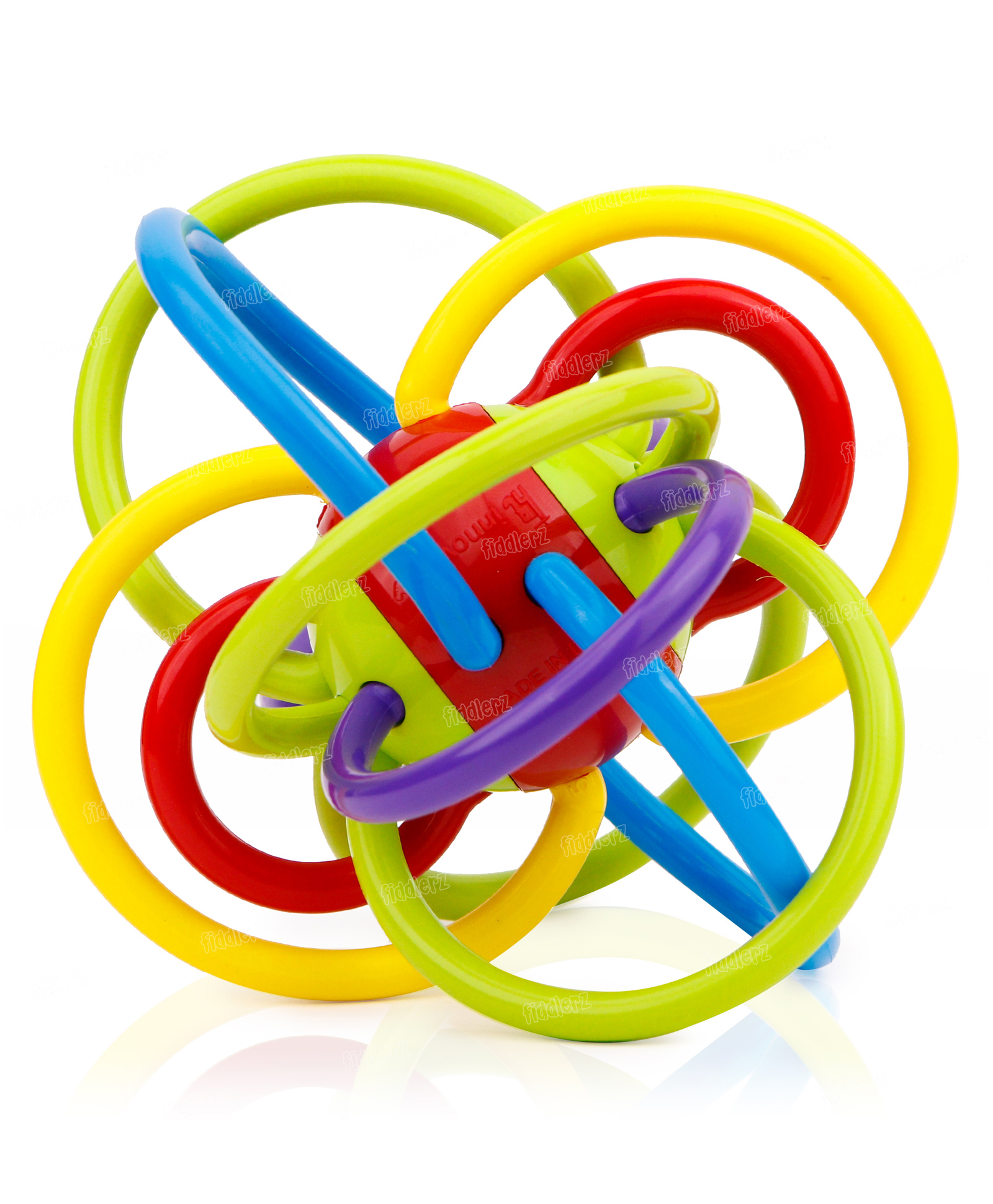 Fiddlerz Sensory Teether for Babies Soft BPA Free Food-Grade Teething Ball Pull-String Textured Teething Toy Rattle for Newborns & Toddlers-image-10