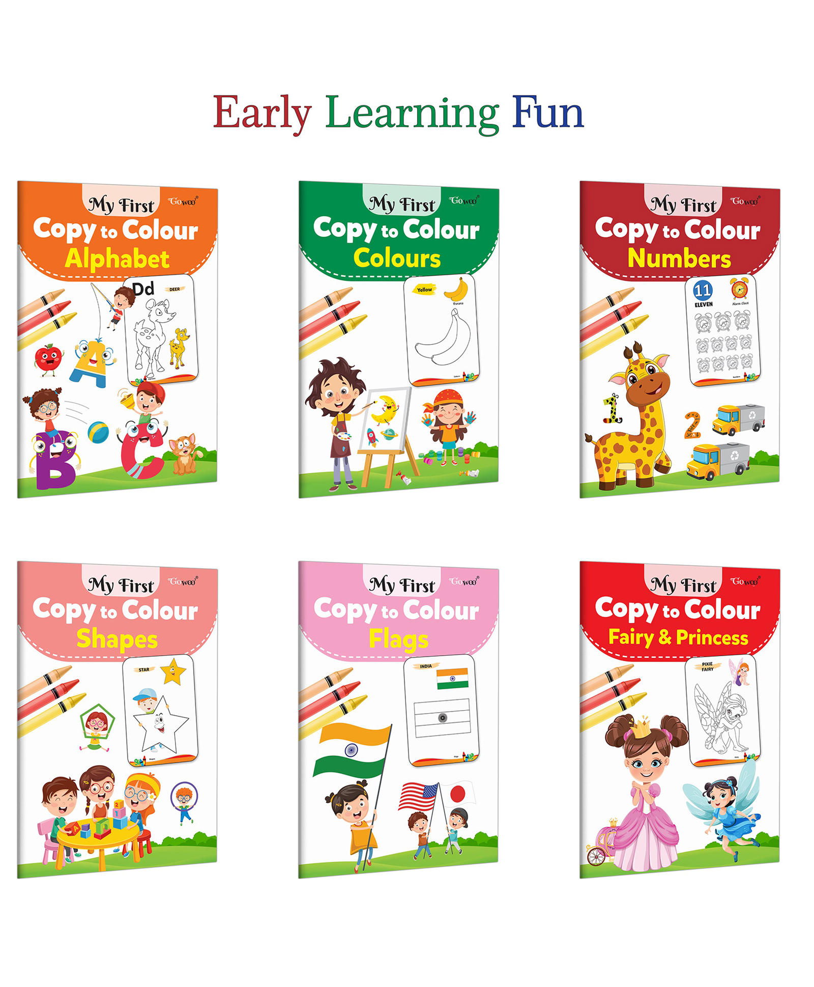 My First Copy to Colour - Alphabet, Colours, Numbers, Shapes and more :- Creative preschool learning, Early writing skills, Educational copy to colour | Combo of 6 Books-image-19