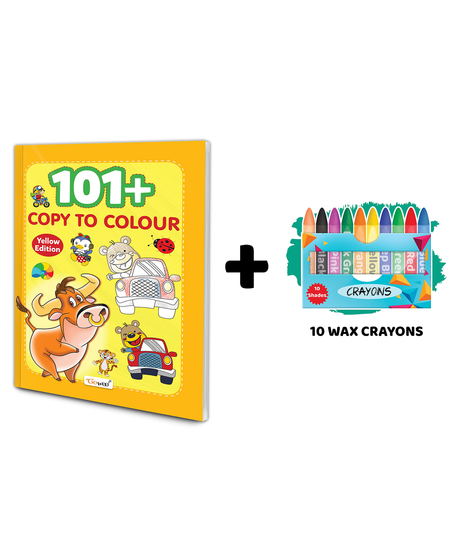 101+ Copy to Colour - Yellow Edition with 10 Wax Crayons :- Creative Art Exploration for Kids, Educational Colouring for Toddlers, Interactive Colouring Learning for Preschoolers-image-33