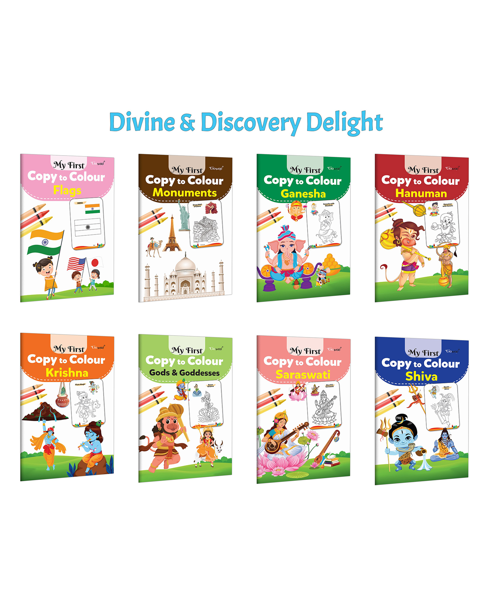 My First Copy to Colour - Flags, Monuments, Ganesha, Hanuman and more :- Mythology & culture colouring, Creative learning for kids, Preschool activity fun | Combo of 8 Books-image-43