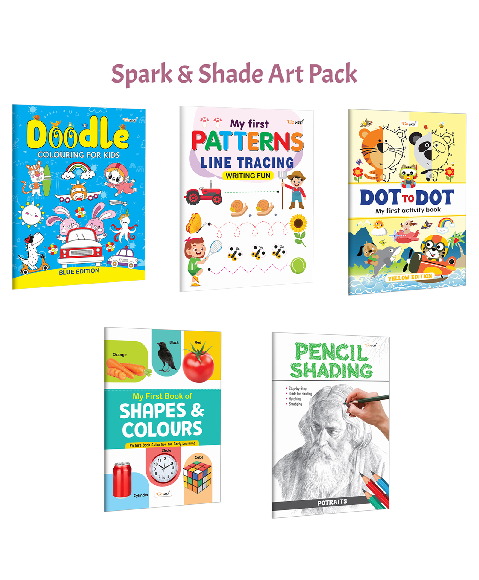 DOODLE COLOURING FOR KIDS - BLUE EDITION, My First Line Tracing Patterns Writing Fun and more :- Doodle drawing book, tracing practice, dot-to-dot preschool and learning pack | Combo of 5 books-image-30