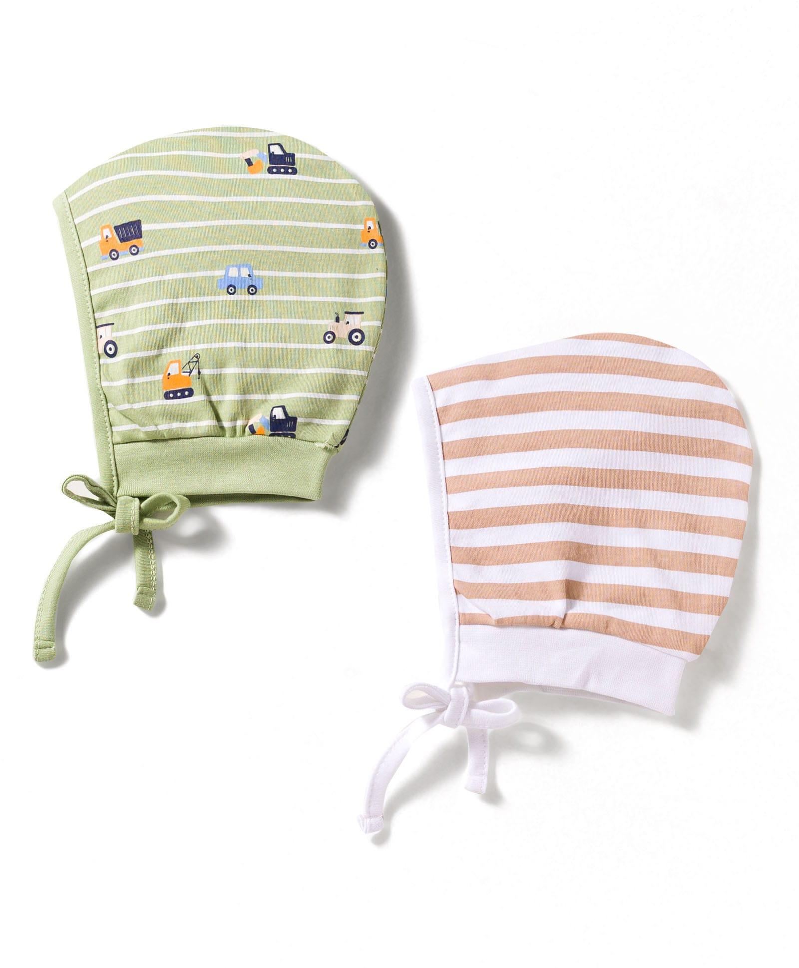 Babyhug 100% Cotton Intelock Knit Printed Baby Caps Pack of 2 Multicolor - Diameter 15 cm-image-40
