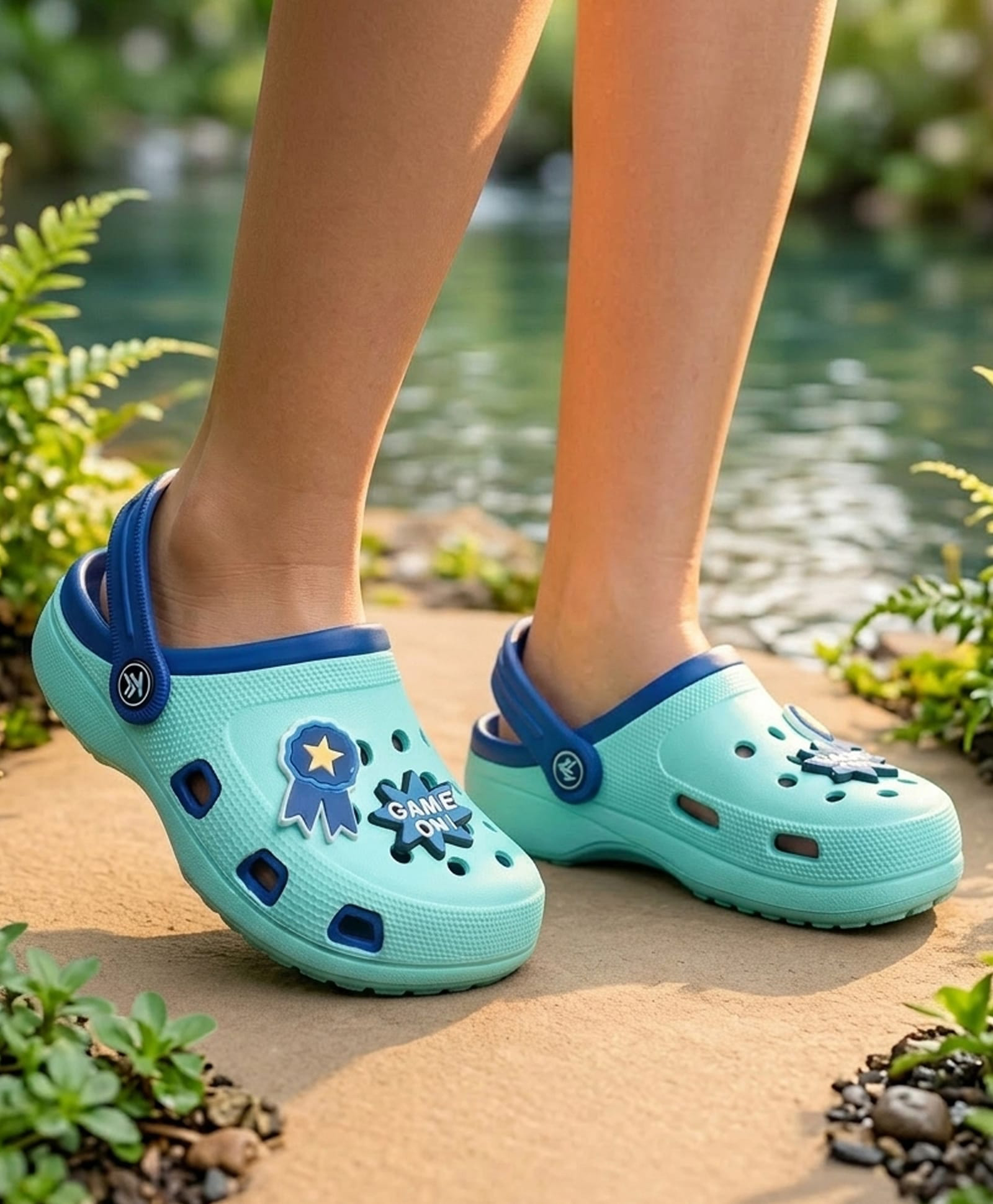 kookie kids india Kookie Kids Clogs With Applique Detailing & Back Strap Closure - Blue-picture-27