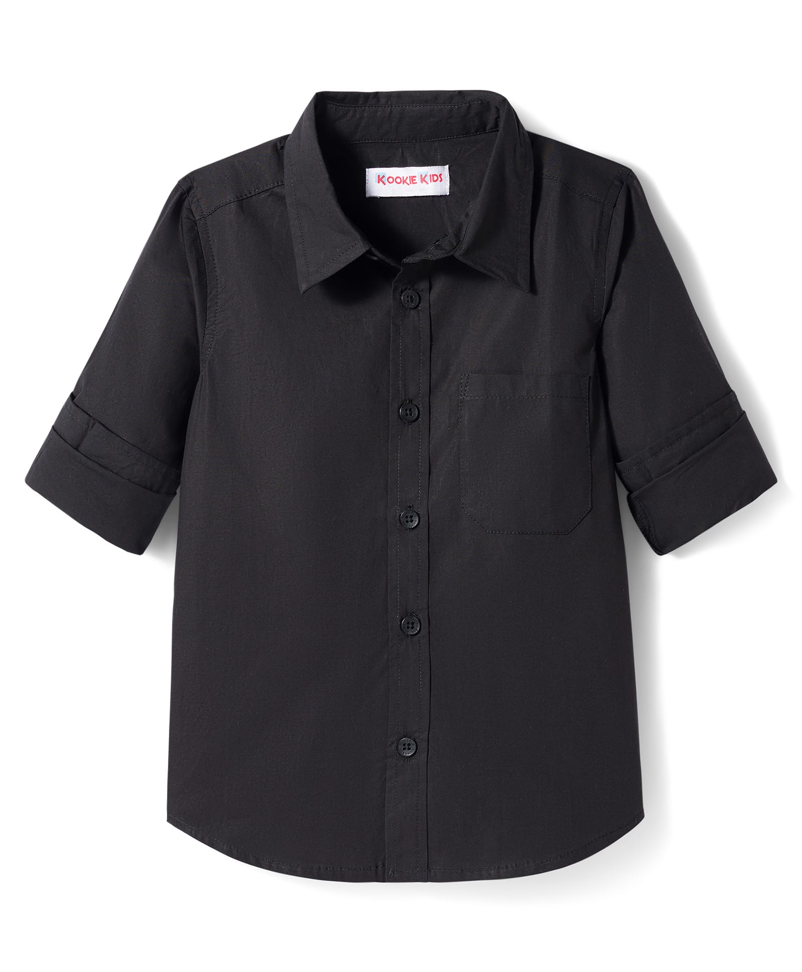 kookie kids india Kookie Kids Poplin Woven Full Sleeves Solid Shirt - Black-picture-23