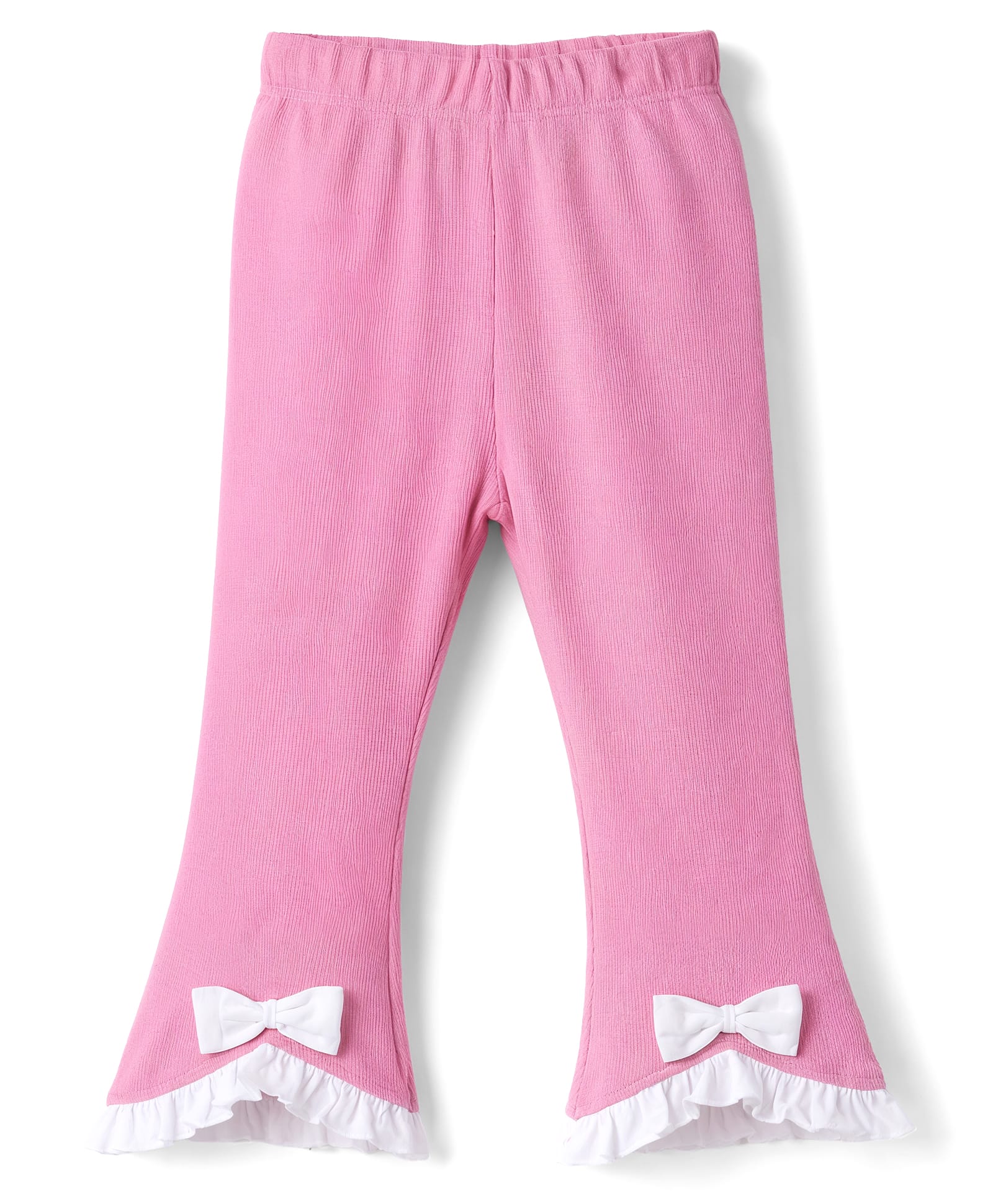 Babyhug Lycra Knit Full Length Solid Leggings With Bow Applique - Pink-picture-15