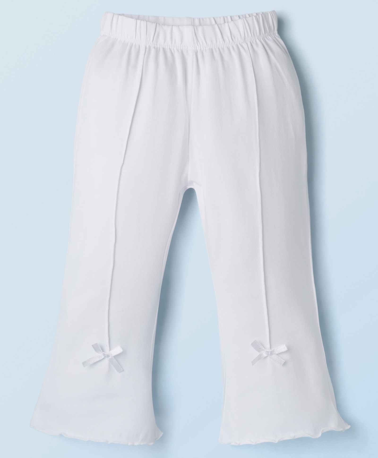 Babyhug Lycra Knit Full Length Solid Color Leggings - White-image-18