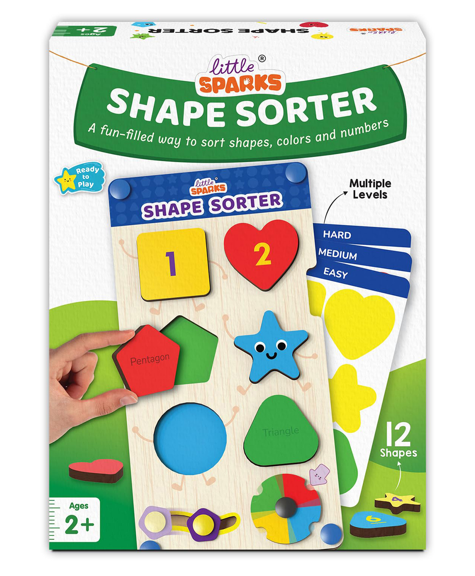 Smartivity Shape Sorter Learning Kit 12 Shape Pieces, 10 Challenge Cards-image-39