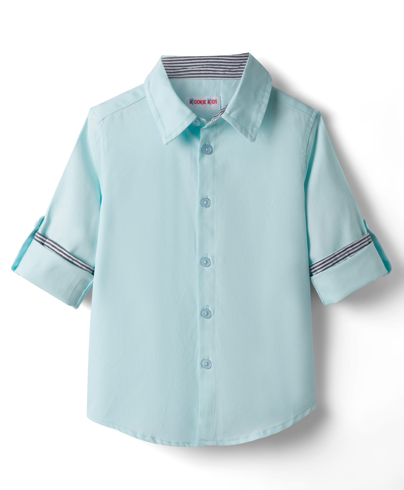 kookie kids india Kookie Kids Cotton Woven Full Sleeves Solid Color Oxford Shirt - Light Blue-picture-23