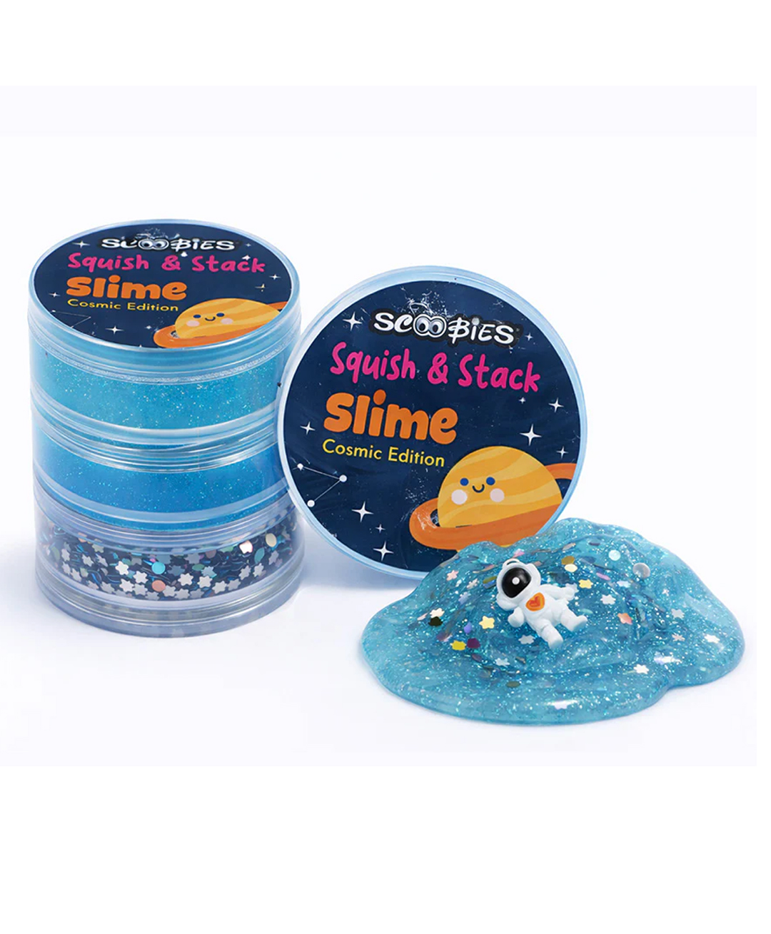 Scoobies Squish & Stack Cosmic Slime Set, 2 Glittery Slimes + 1 Sparkle Box |with Surprise Toy ,Safe Sensory Fun for Kids 3+-image-30