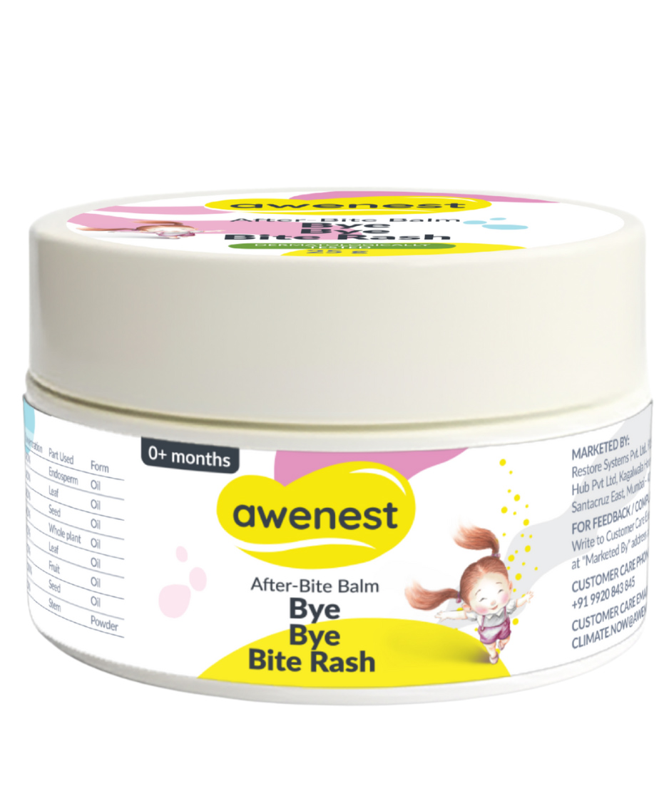 awenest After-Bite Balm, Bye Bye Bite Rash Relief | Ayush Certified Ayurvedic Soothing Formula with Aloe Vera, Seabuckthorn Peppermint Oils | Itch & Redness Relief | Safe & Non-Sticky - 25 g