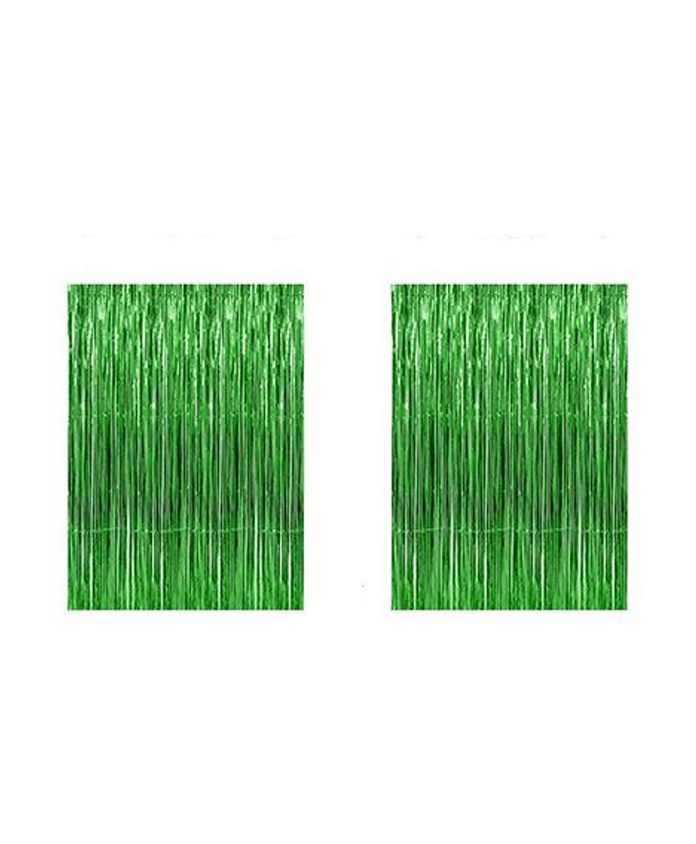 AMFIN Metallic Fringe Foil Curtain Green - Pack of 2-image-20