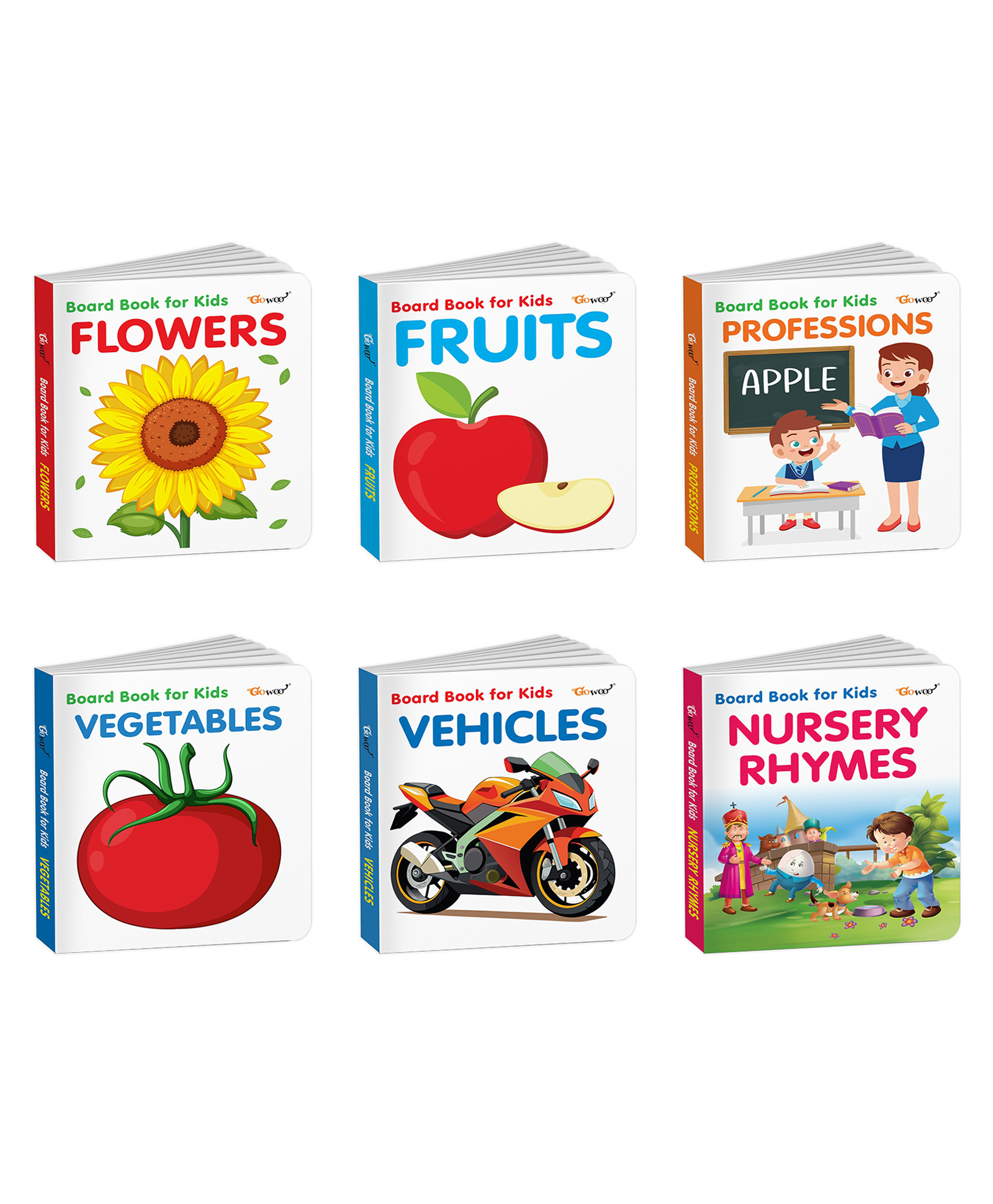 Flowers, Fruits, Professions and more - Board Book for Kids :- flowers picture learning book for kids, vegetable names picture learning book, beautiful nursery rhymes book | Combo of 6 Books-image-43