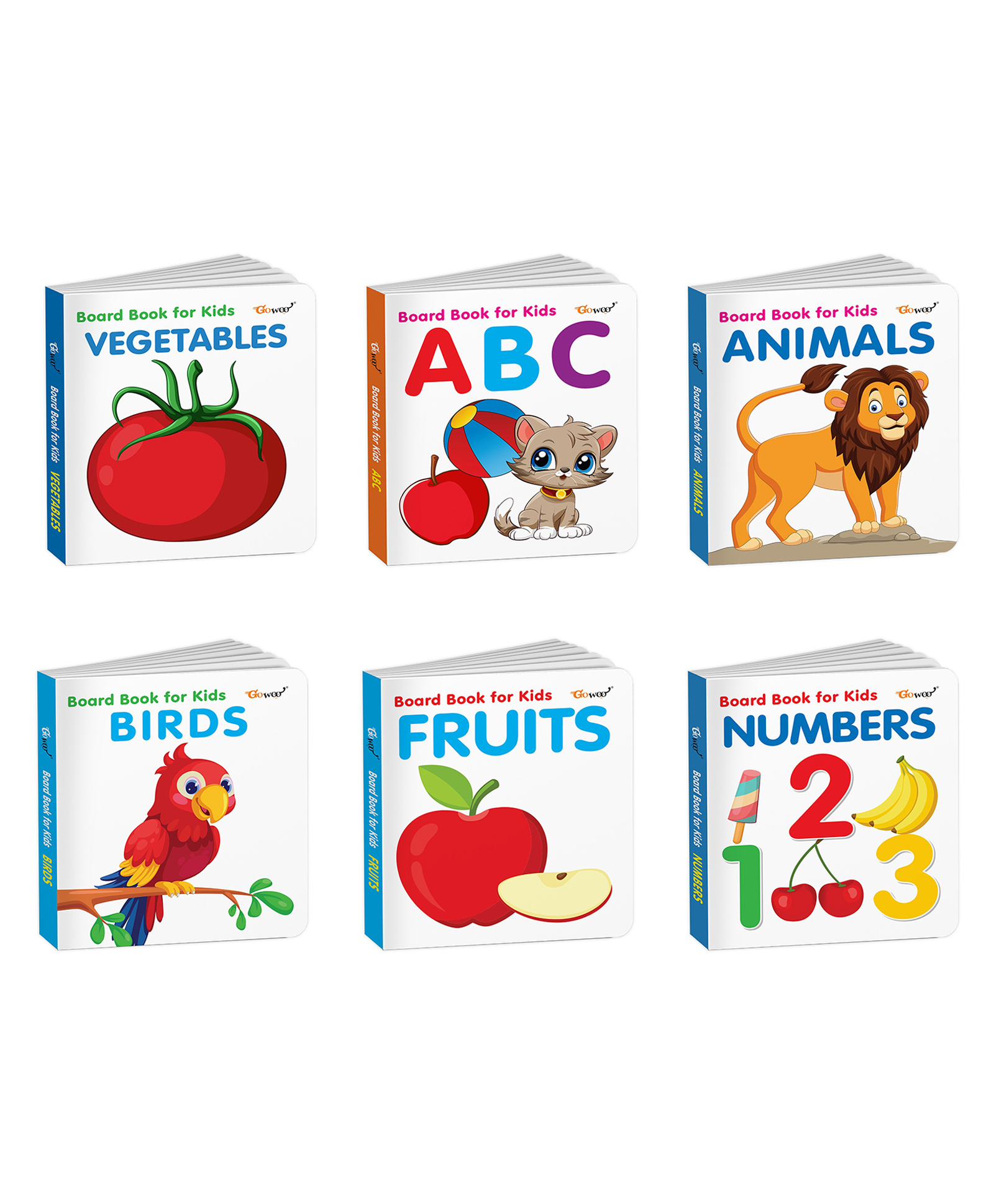 ABC, Animals, Birds and more - Board Book for Kids :- attractive fruits and vegetables learning book for kids, beautiful bird board bok for children, board book for toddlers | Set of 6 Books-image-46