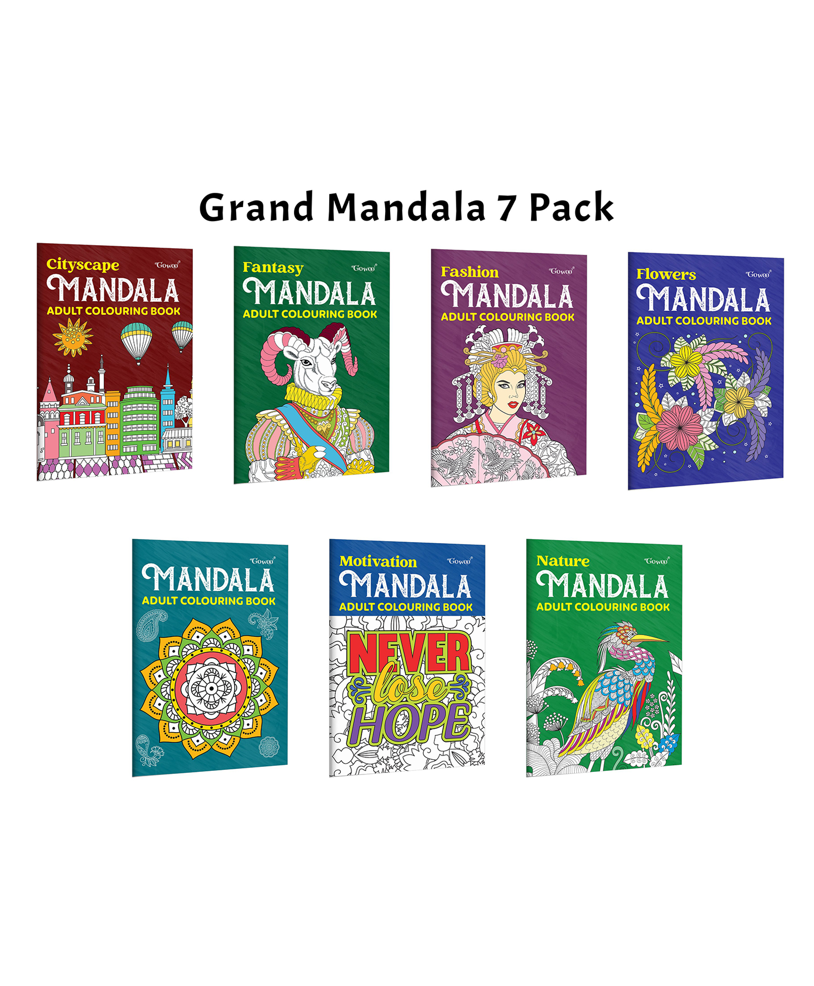 Cityscape, Fantasy, Fashion - Mandala Adult Colouring Book and more :- artistic collection for adults, luxury mandala design set, elegant modern colouring pack | Combo of 7 Books-image-13