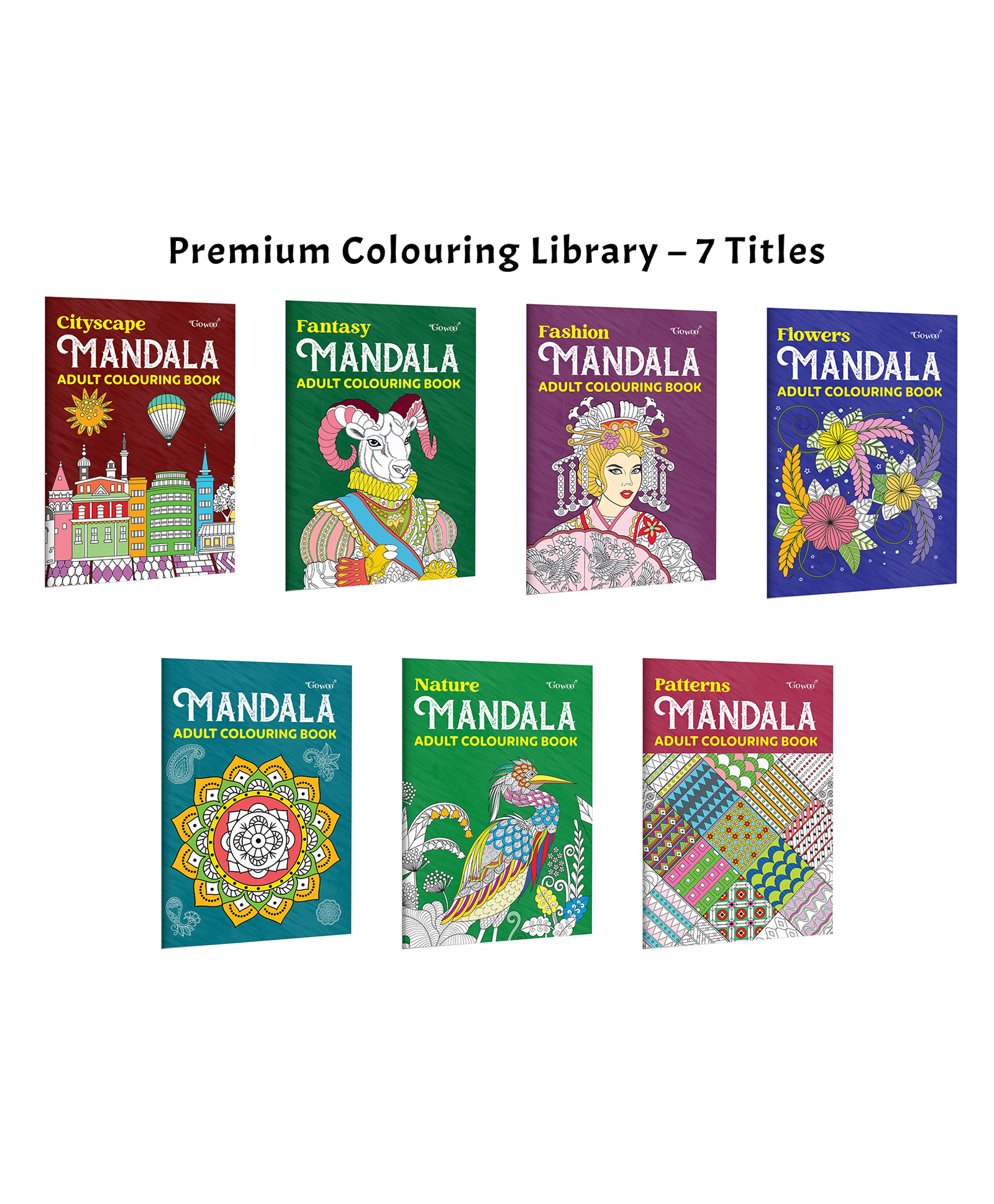 Cityscape, Fantasy, Fashion - Mandala Adult Colouring Book and more :- modern art design collection, creative mandala pattern pages, artistic colouring set for adults | Combo of 7 Books-image-43