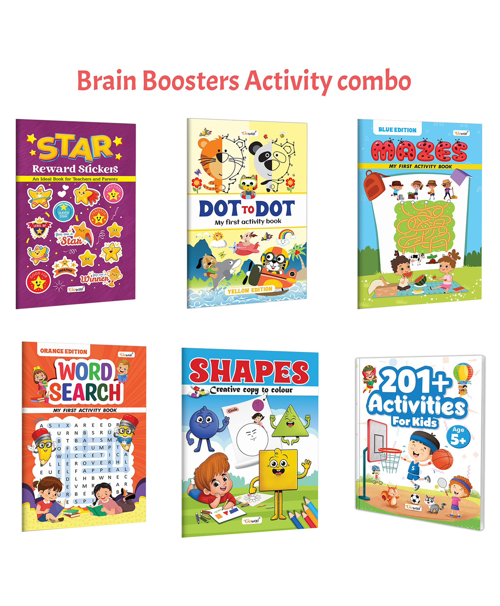 201+ Activities for Kids - Age 5+, My First Activity Book - Dot to Dot (Yellow Edition) and more :- Kids activity pack, mazes, word search and creative shapes colouring | Combo of 6 books-image-48