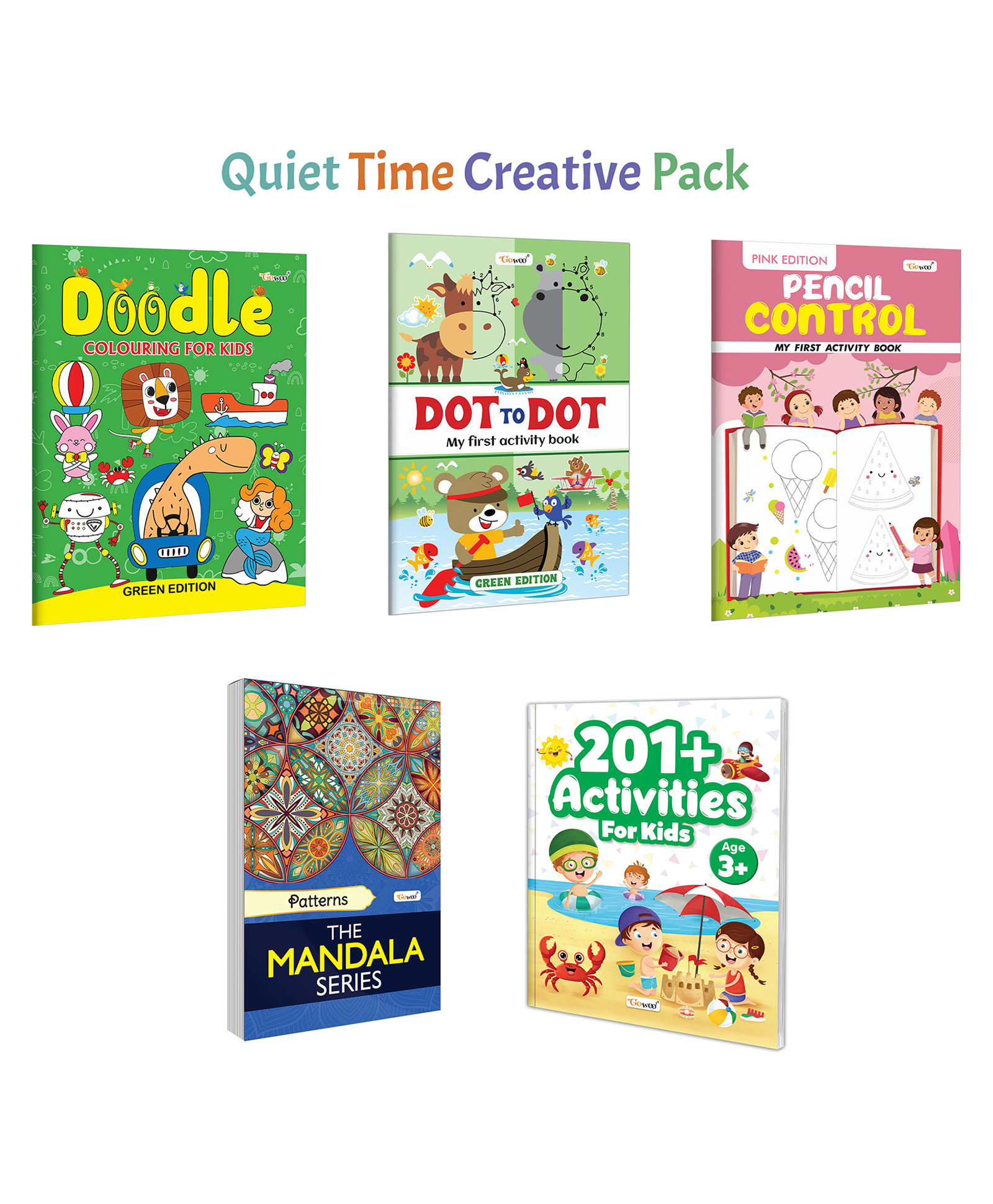 DOODLE COLOURING FOR KIDS - GREEN EDITION, My First Activity Book - Dot to Dot (Green Edition) and more :- Creative doodle colouring, mandala art and activity pack | Combo of 5 books-image-11
