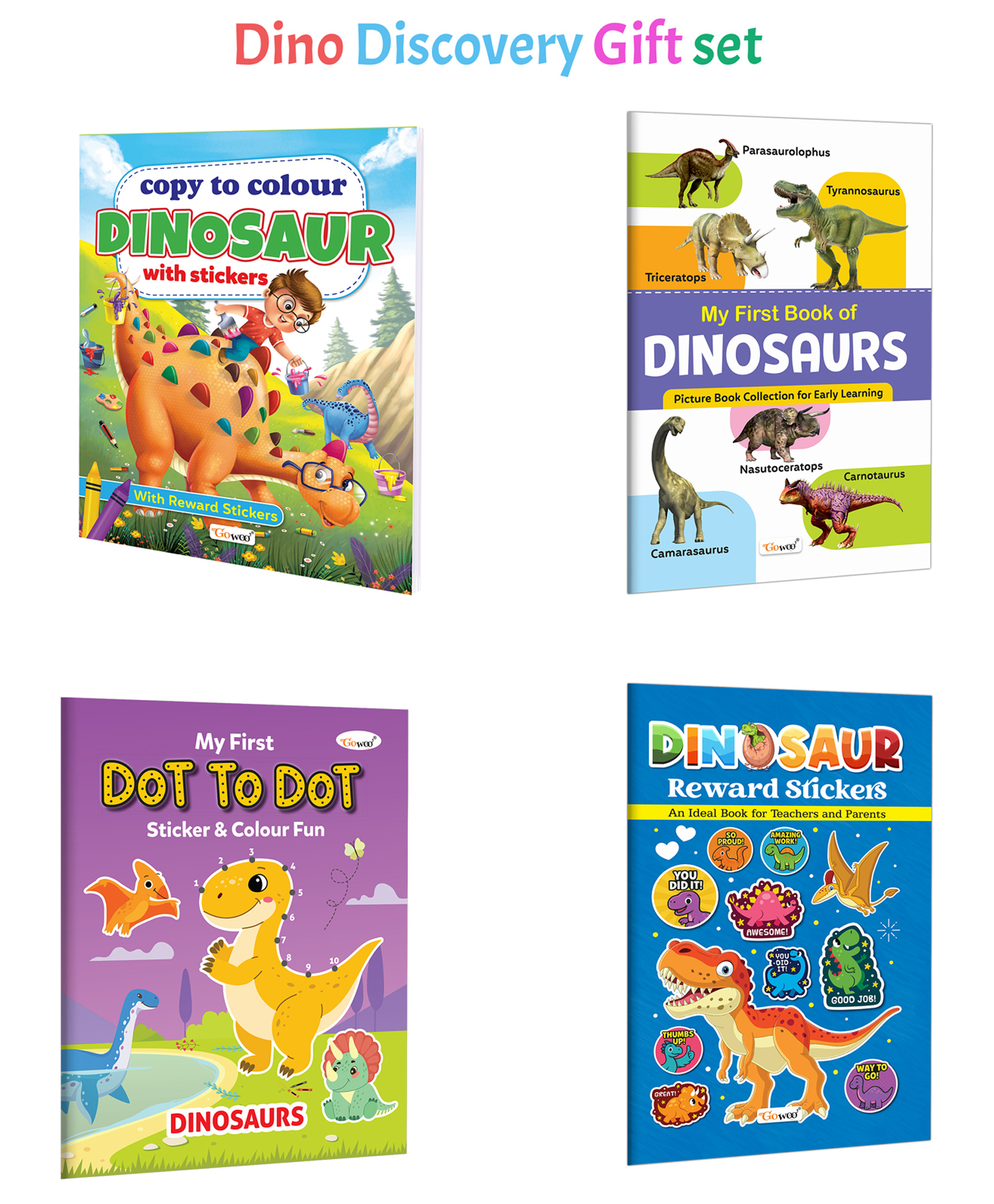 Copy to Colour Dinosaurs with Stickers, My First Book Of - Dinosaurs and more :- Dinosaur colouring fun, dot-to-dot activity, sticker rewards for kids | Combo of 4 books-image-34