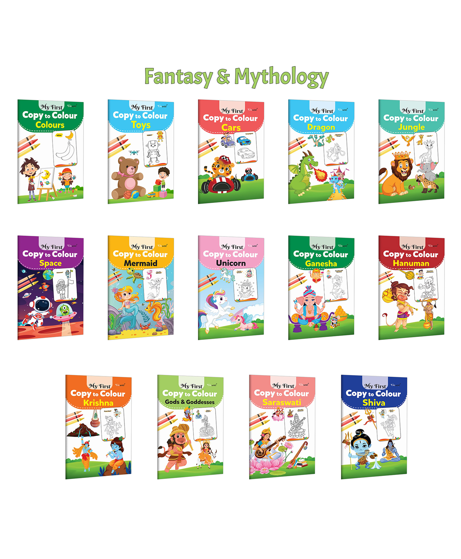 My First Copy to Colour - Colours, Toys, Cars, Dragon and more :- Creative preschool fun, Fantasy & adventure colouring, Kids activity workbook | Set of 14 Books-image-36