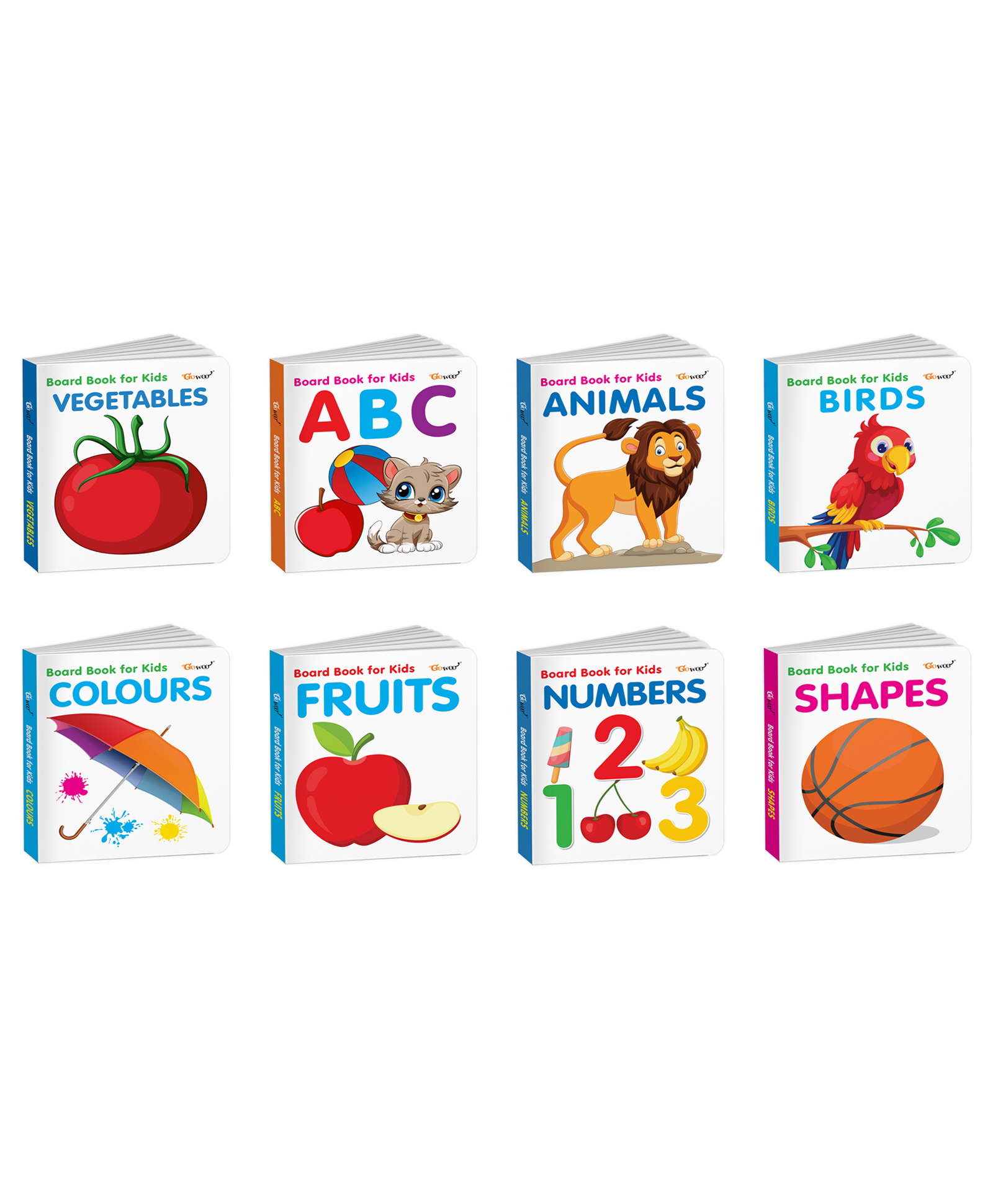 ABC, Animals, Birds and more - Board Book for Kids :- early counting and shape recognition book, fruits and vegetables picture learning book, birds learning book for children | Pack of 8 Books-image-24