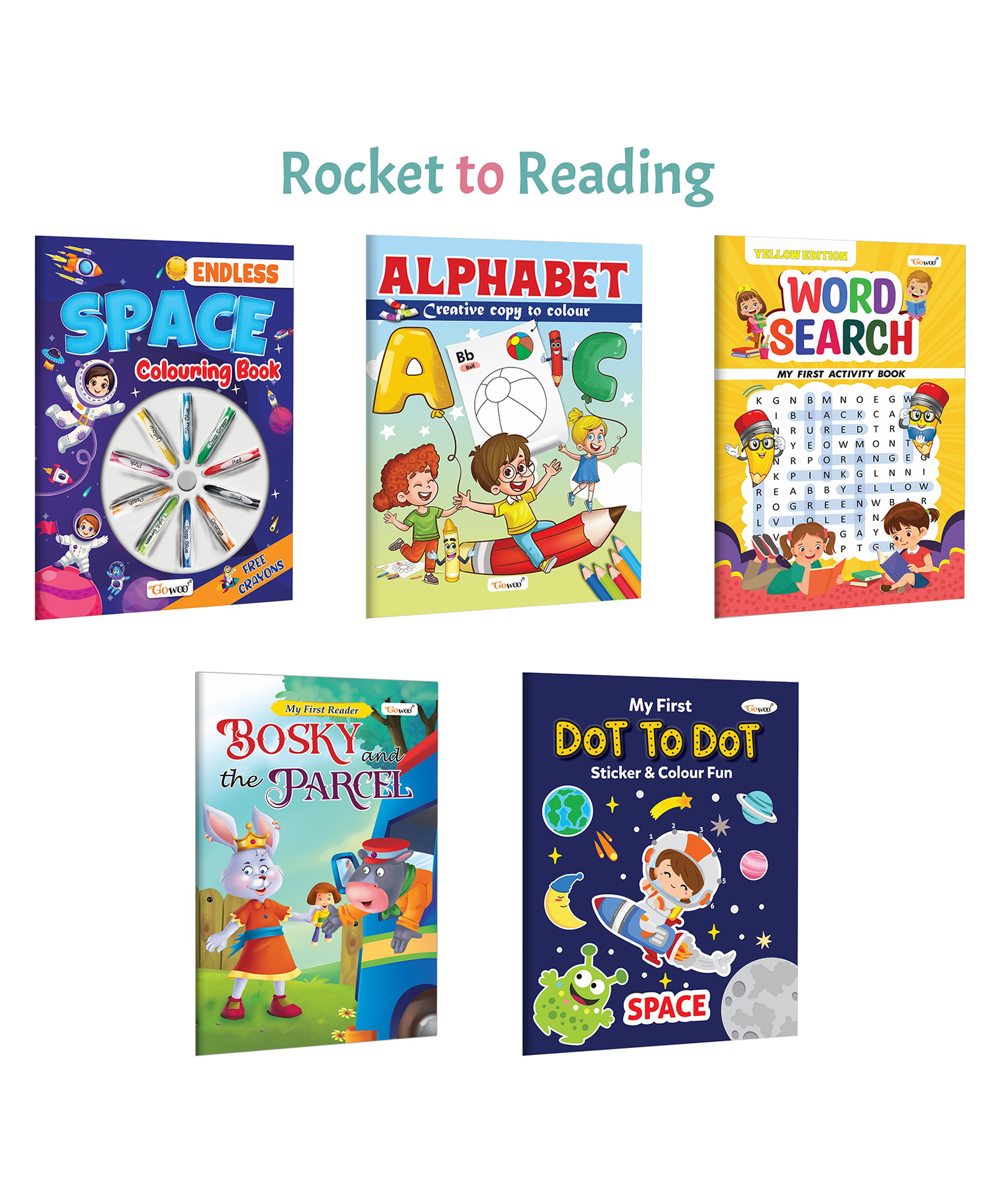 Endless Space Colouring Book with Crayons, Alphabet-Creative Copy to Colour and more :- Space exploration colouring, alphabet tracing, word puzzles and dot-to-dot games | Combo of 5 books-image-12