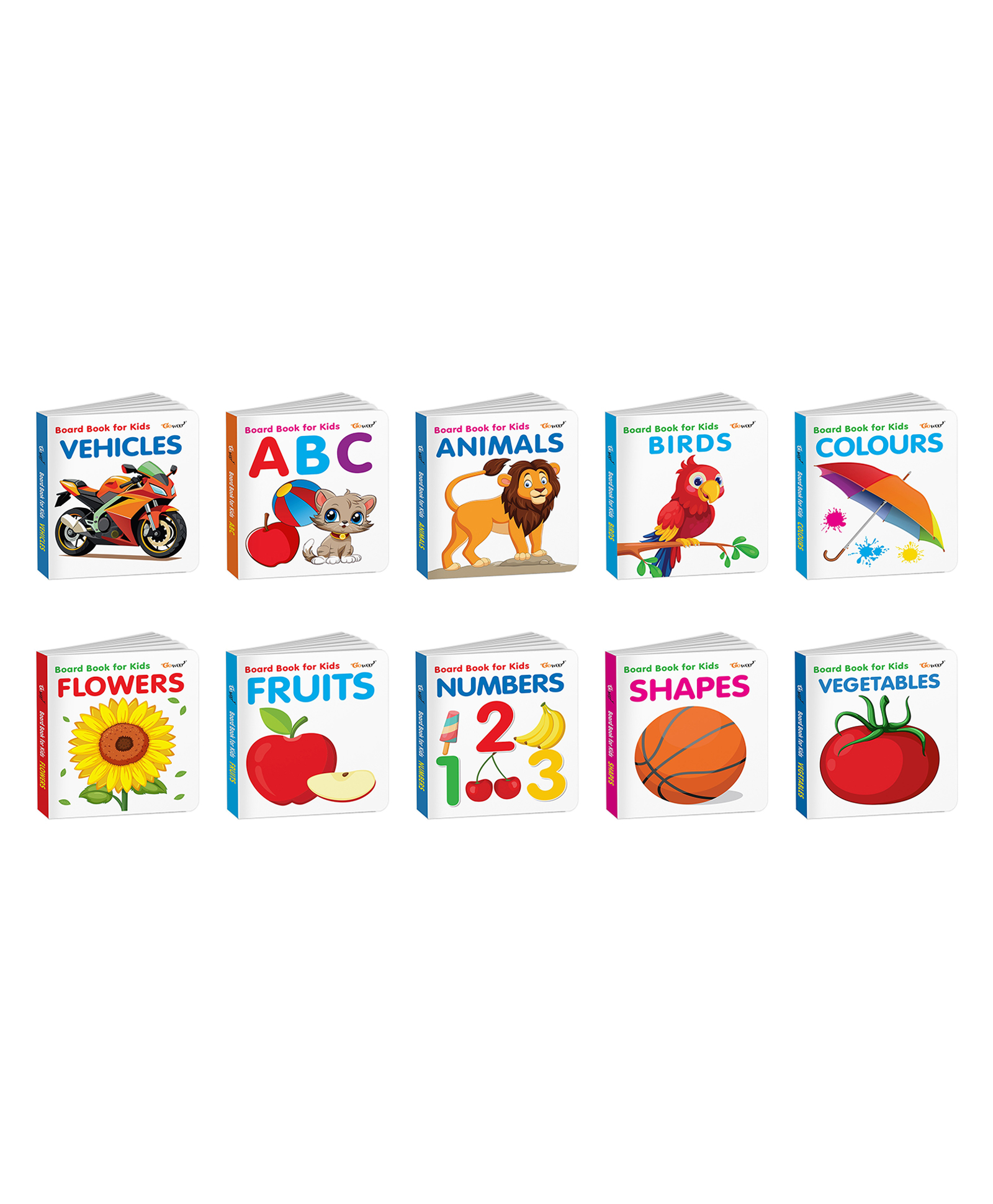 ABC, Animals, Birds and more - Board Book for Kids :- toddler early concept picture learning book, attractive vehicles learning book for preschoolers, shapes learning board book | Combo of 10 Books-image-25