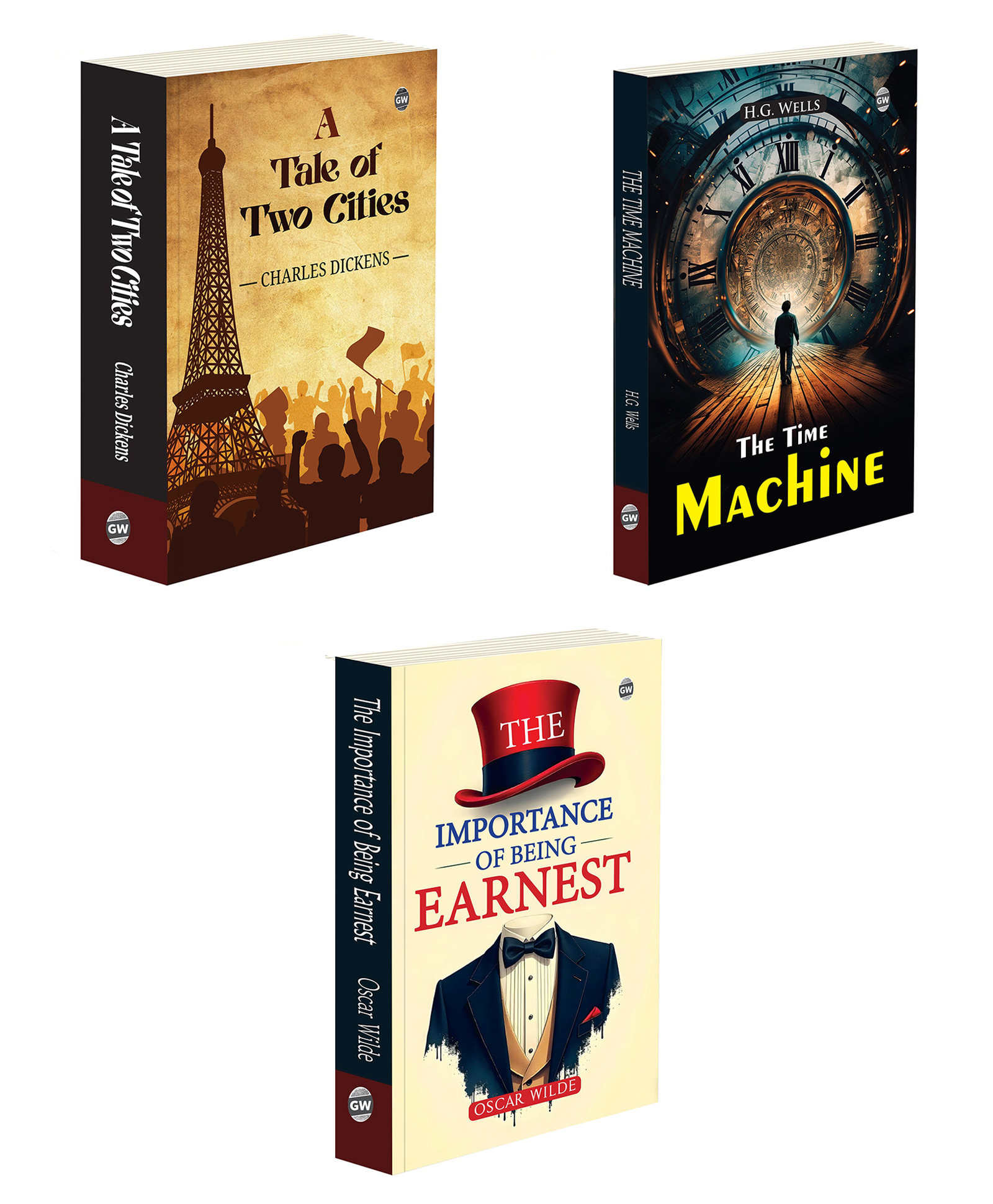 A Tale Of Two Cities, The Time Machine (Paperback) and The Importance of Being Earnest (Paperback) :- Dickens novel combo, H.G. Wells sci-fi set, Oscar Wilde comedy pack | Pack of 3 books-image-2