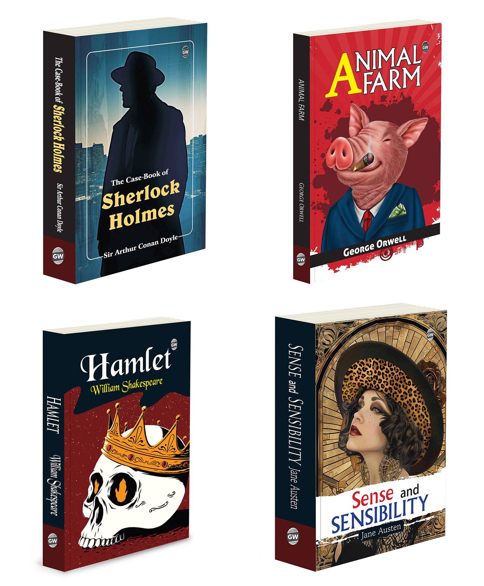The Case Book Of Sherlock Holmes, Animal Farm, Hamlet and Sense and Sensibility (Paperback) :- Detective combo, Shakespeare tragedy pack, Austen romance collection | Combo of 4 books-image-17