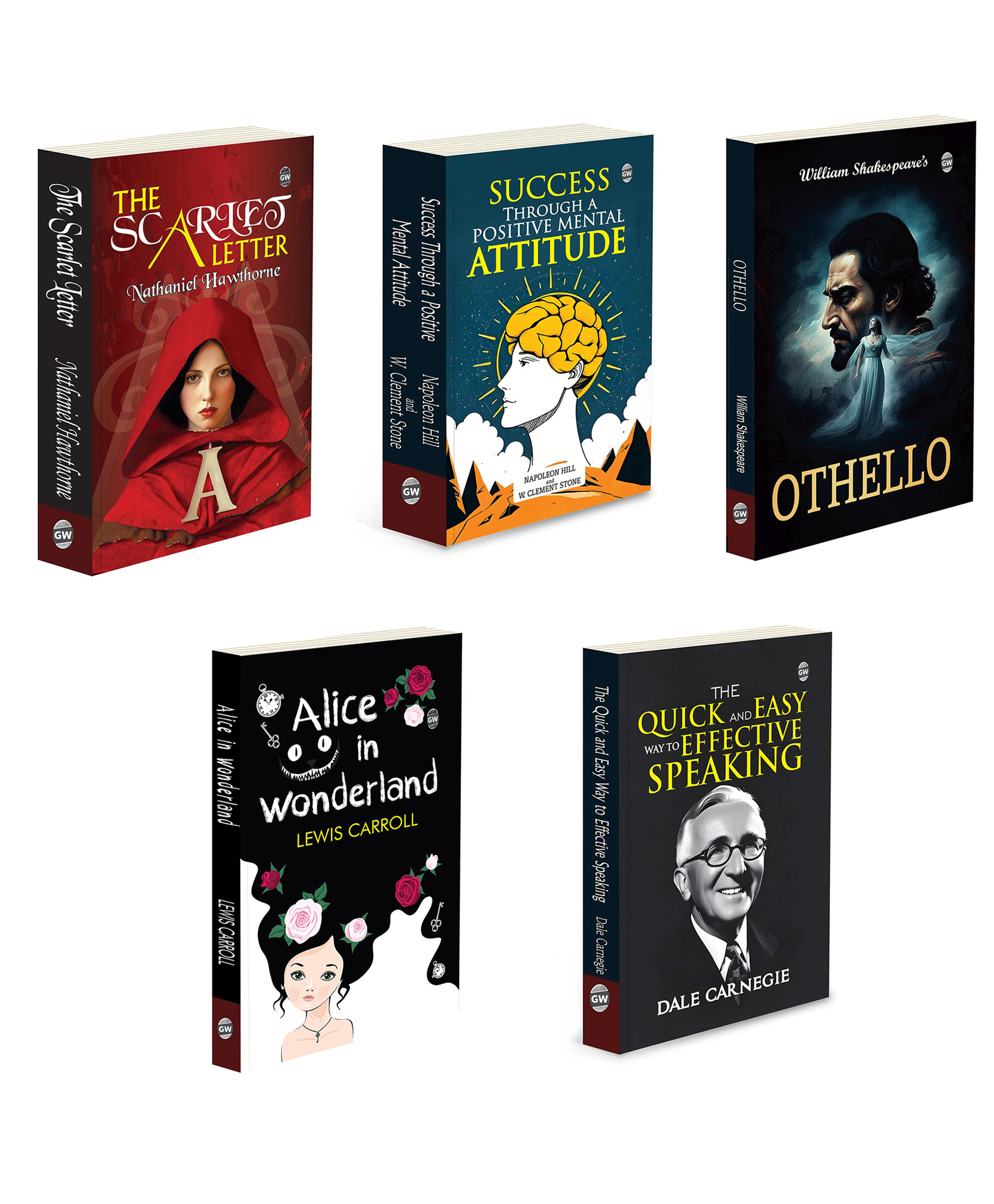 The Scarlet Letter, Alice In Wonderland, Othello and more :- Children's classic combo, Shakespeare tragedy set, motivational self-help pack | Set of 5 books-image-6