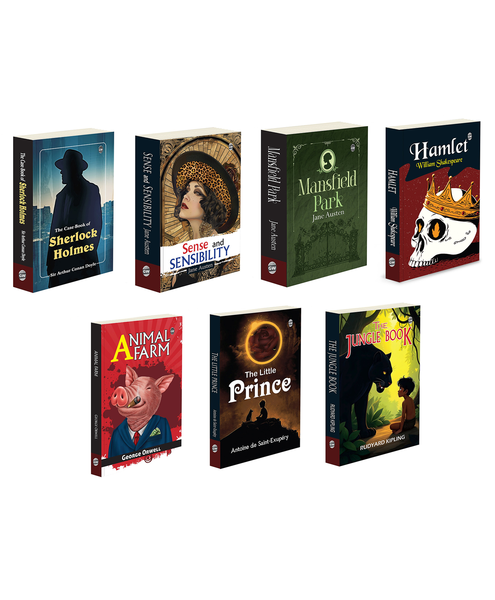 The Case Book Of Sherlock Holmes, Animal Farm, Mansfield Park and more :- Detective fiction combo, political satire set, Austen romance pack, Shakespeare tragedy | Pack of 7 books-image-49