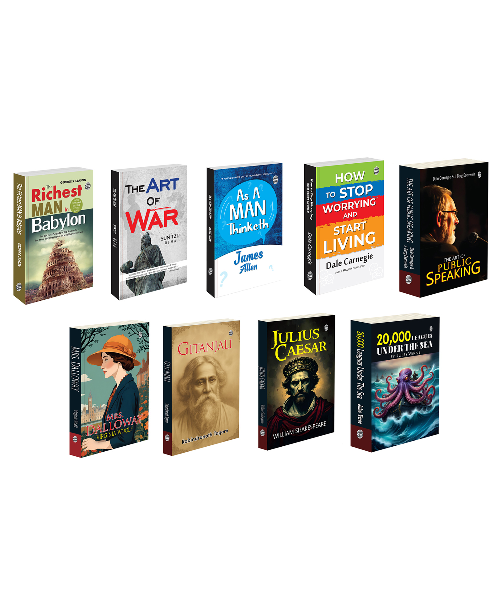 The Richest Man In Babylon, The Art of War, As A Man Thinketh and more :- wealth creation guides, leadership strategy classics, inspirational literature collection | Set of 9 books-image-39