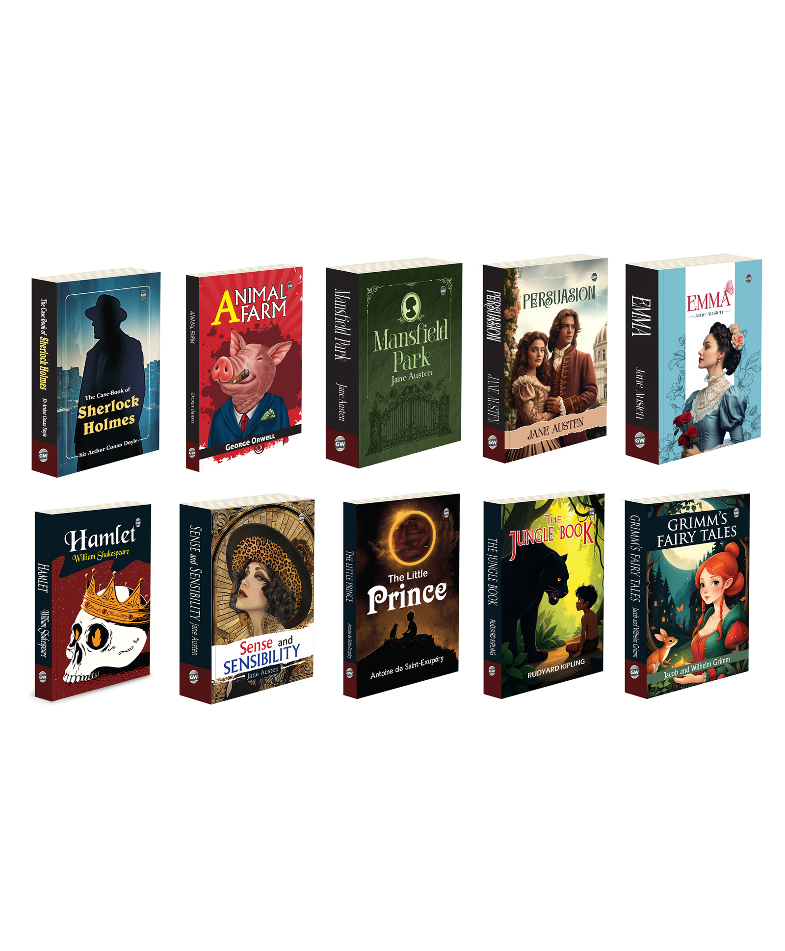 The Case Book Of Sherlock Holmes, Animal Farm, Mansfield Park and more :- Sherlock Holmes detective stories, Austen romance classics, Shakespeare plays and folklore collection | Combo of 10 books-image-37