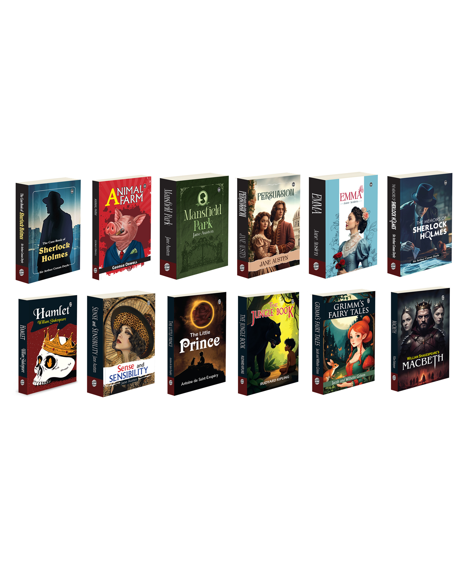 The Case Book Of Sherlock Holmes, Animal Farm, Mansfield Park and more :- detective stories, political satire, Austen romance, Shakespearean tragedy, timeless children's classics | Pack of 12 books-image-39