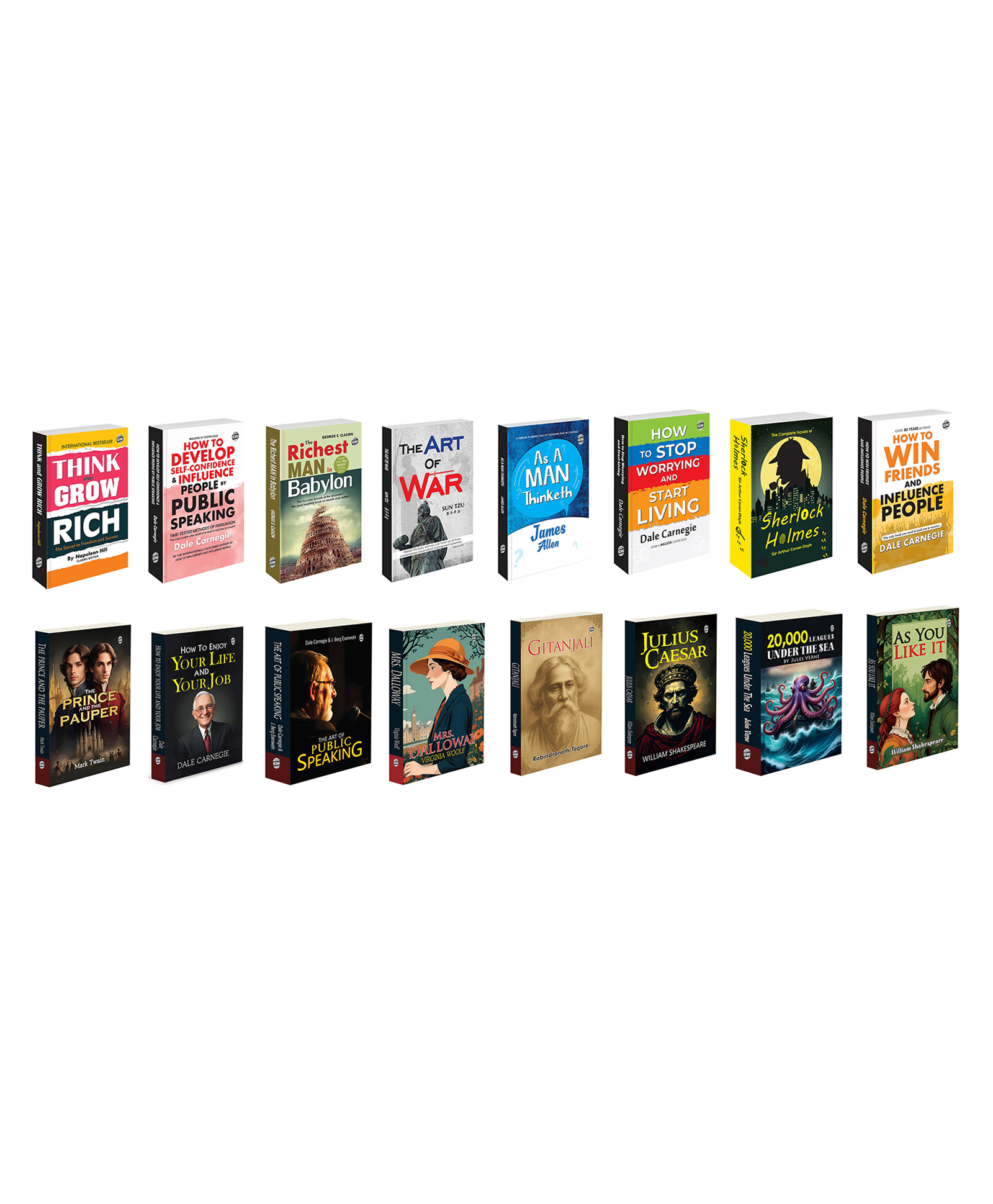 Think & Grow Rich, How To Develop Self-Confidence, The Richest Man In Babylon and more :- ancient strategy guides, timeless detective novels, Shakespearean brilliance | Combo of 16 books-image-43