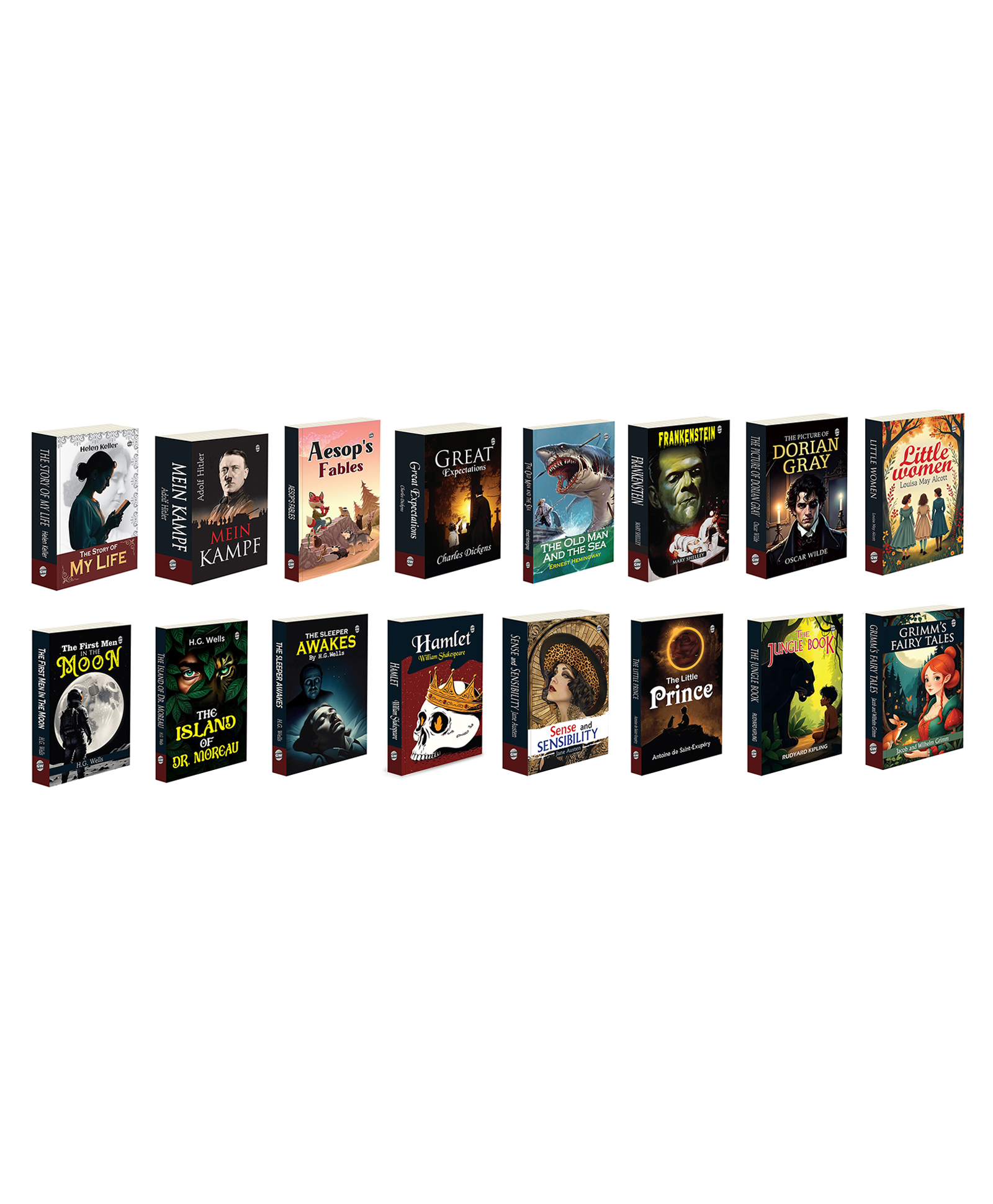 The Story of My Life, Mein Kampf, Aesop Fables and more :- inspirational memoir, controversial history, timeless moral fables, Victorian literature, gothic and modernist masterpieces | Set of 16 books-image-26