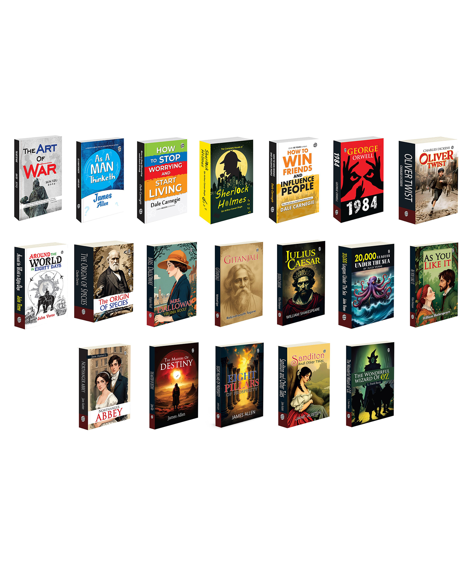 The Art of War, As A Man Thinketh, How to Stop Worrying and Start Living and more :- ancient strategy, self-help philosophy, motivational living, timeless novels, poetic treasures | Combo of 19 books-image-41