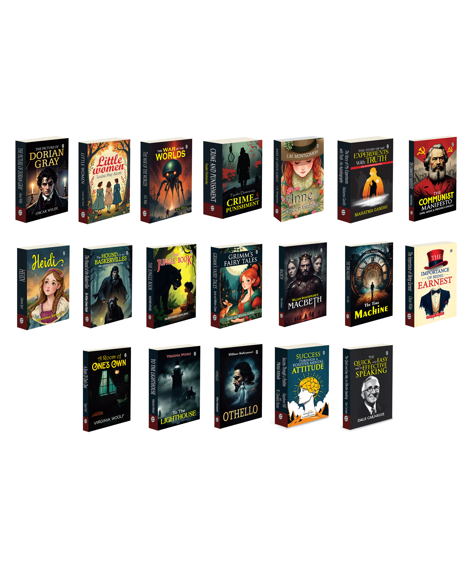 gowoo The Picture of Dorian Gray, Little Women, The War of the Worlds and more :- gothic classic, family drama, science fiction, political manifestos, inspiring autobiographies | Pack of 19 books-picture-25