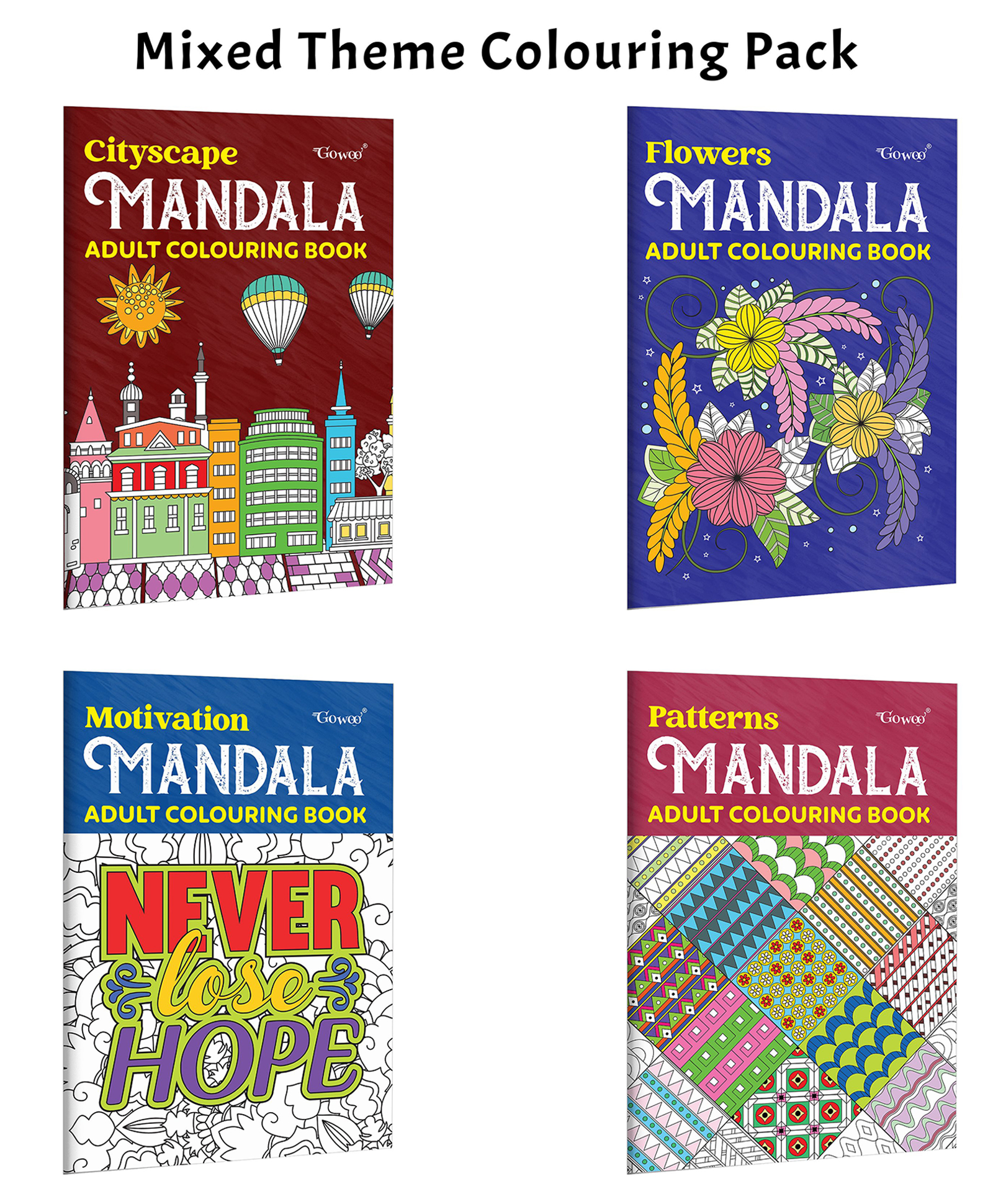 Cityscape, Flower, Motivation - Mandala Adult Colouring Book and more :- peaceful art collection for adults, stress-relief colouring book, detailed mandala design pack | Combo of 4 Books-image-46