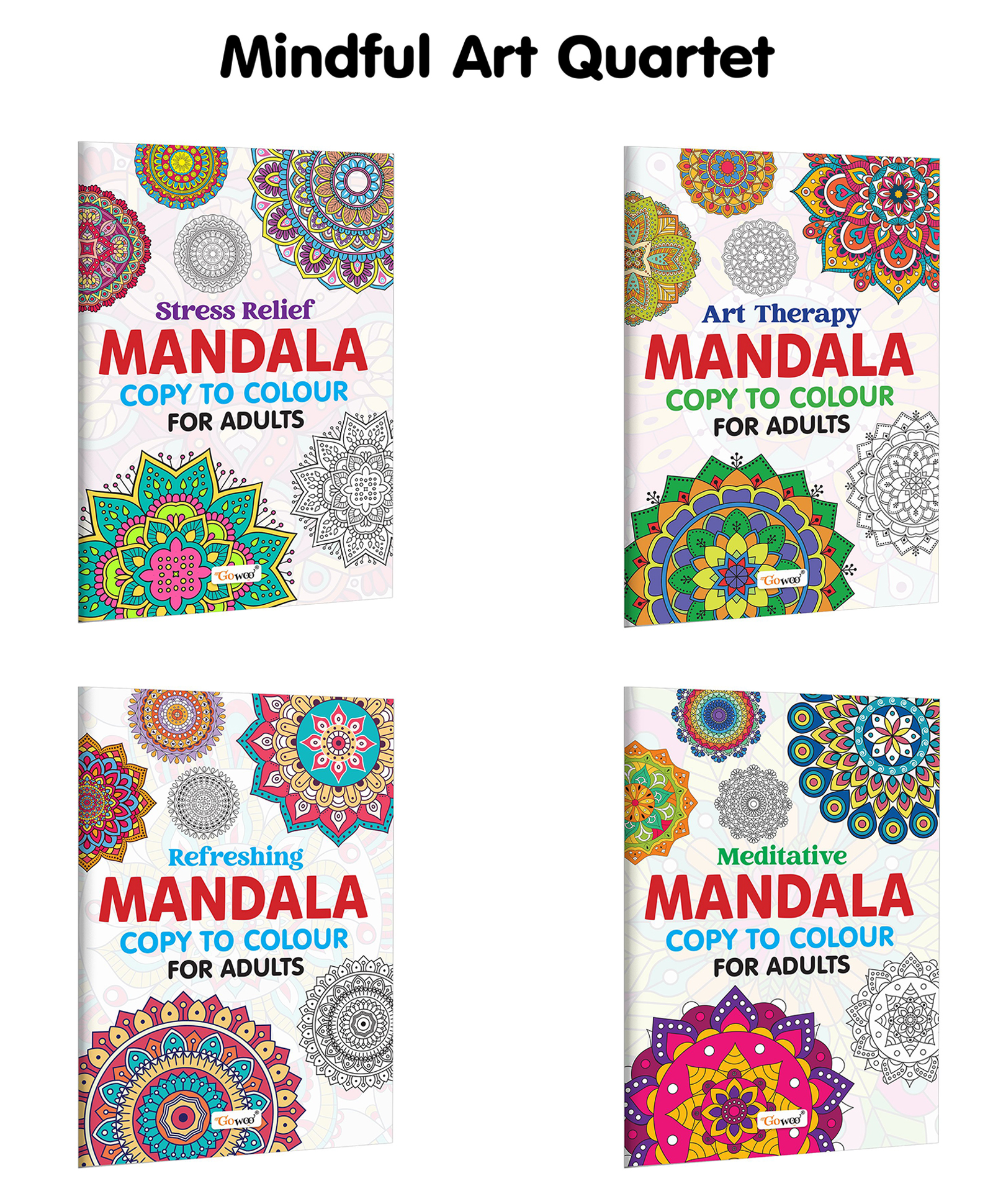 Stress Relief, Art Therapy, Refreshing - Mandala Copy to Colour for Adults and more: Relaxing Mandala Art, Calming Mandala Designs, Mindful Art Collection | Combo of 4 Books-image-49