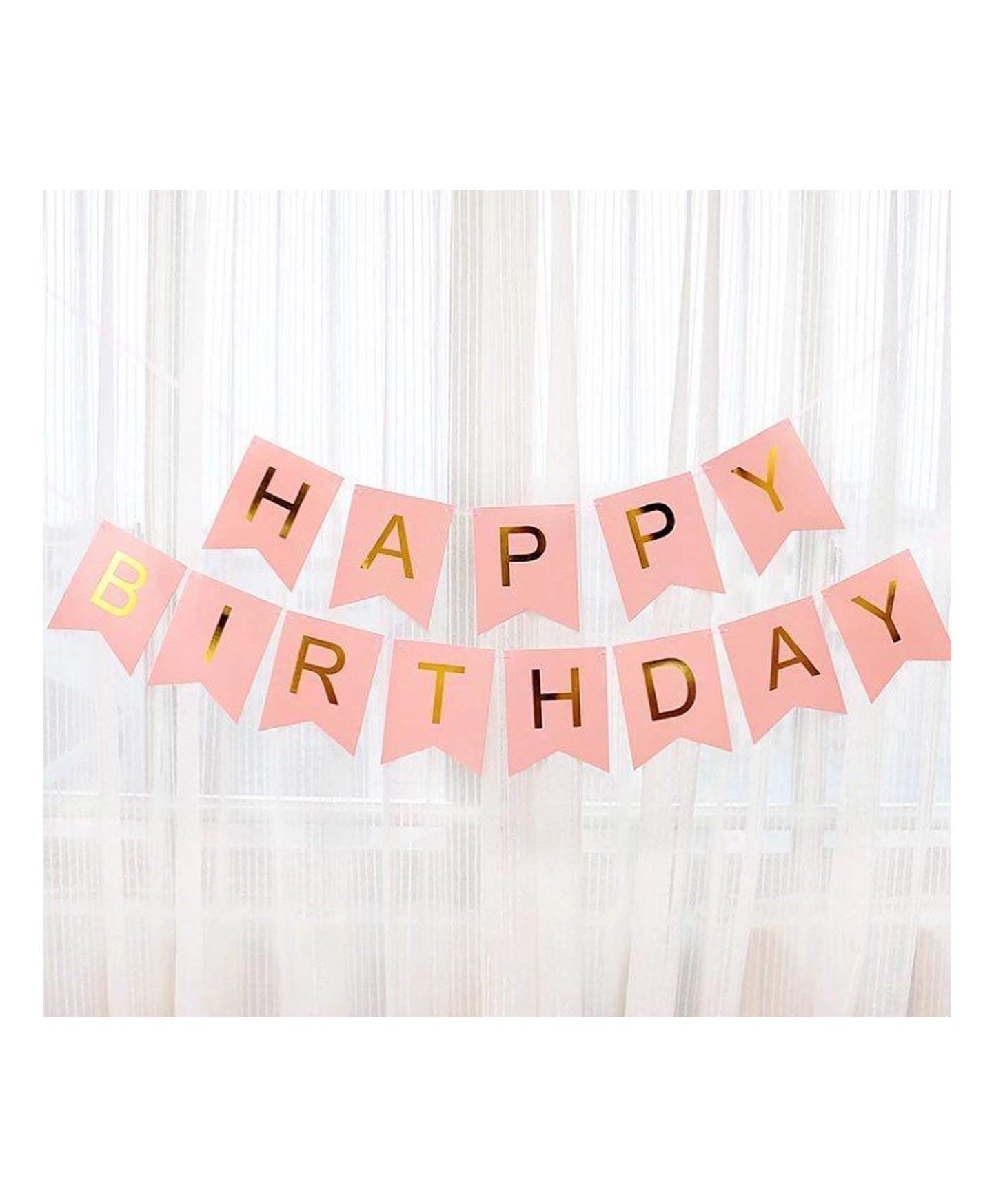Amfin Happy Birthday Banner - Pink & Golden-picture-2