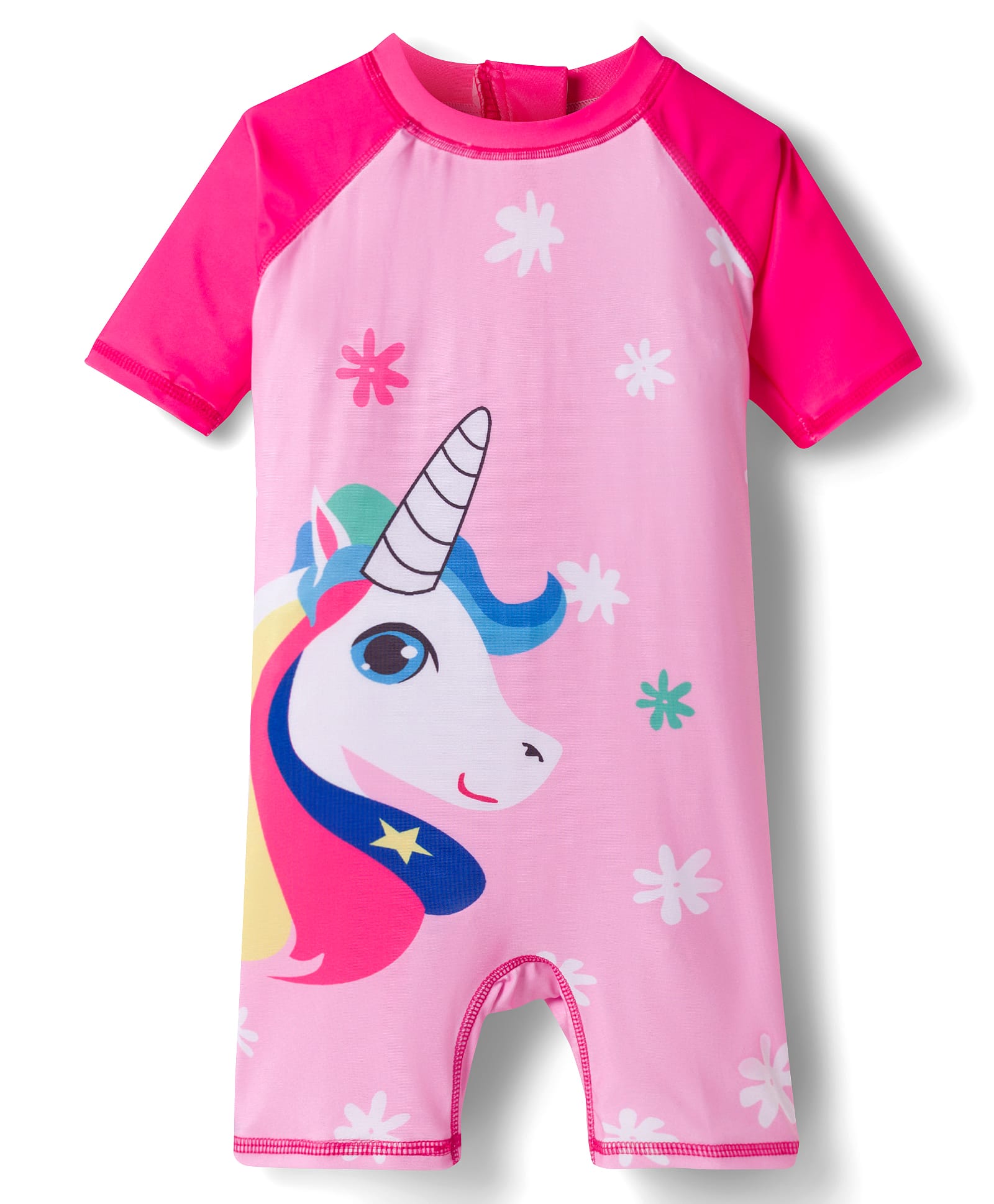 ROVARS Half Raglan Sleeves Legged Swimsuit With Unicorn Print - Pink-image-23