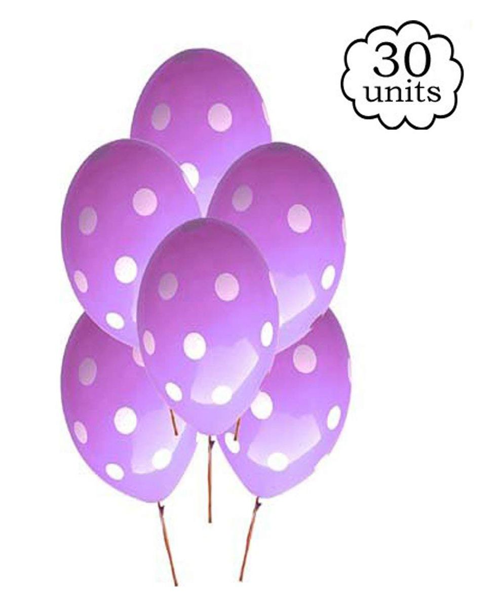 Amfin Balloons With Polka Dot Print Pack of 30 - Purple-image-45