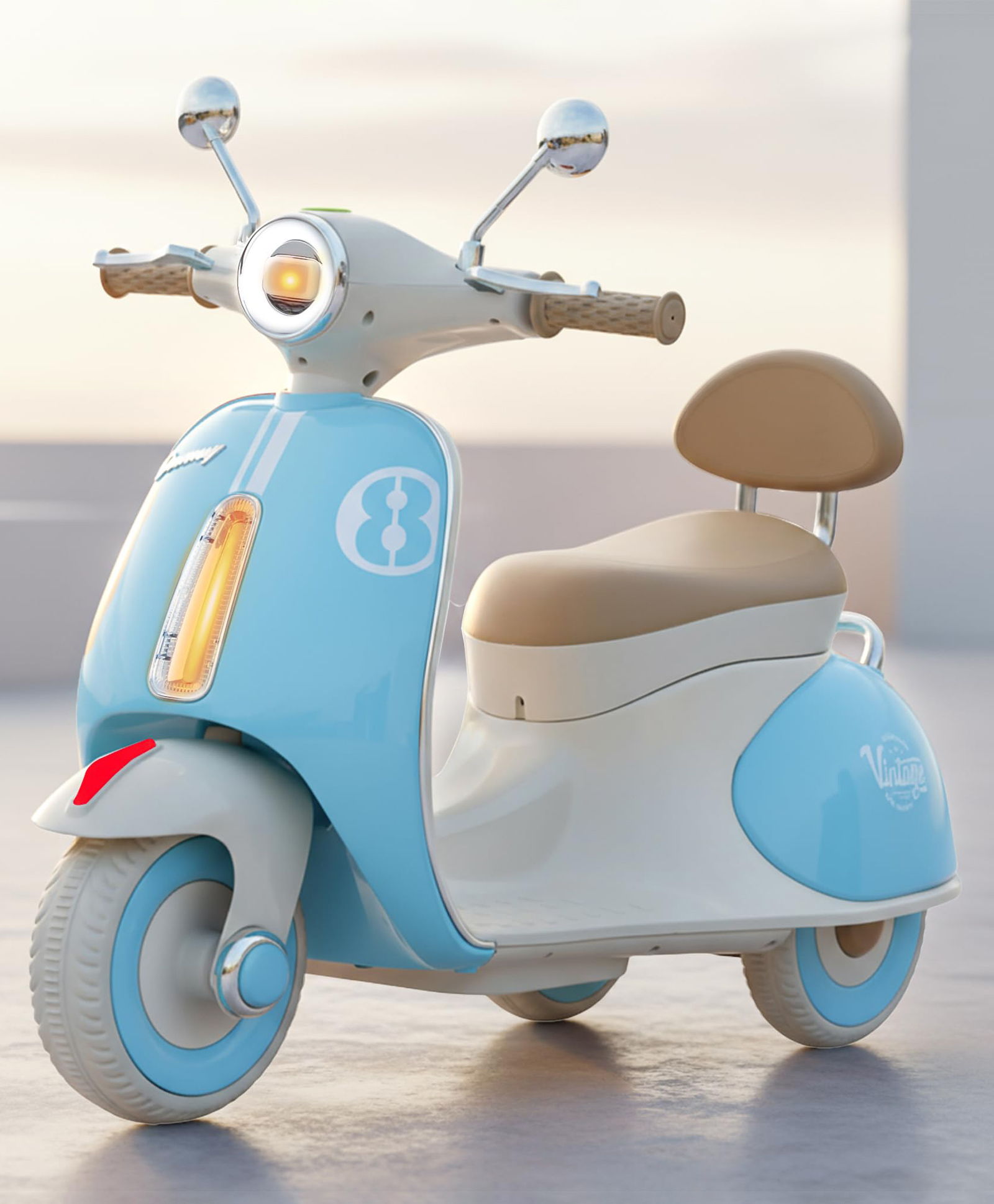 Baybee Vintage Battery Operated Bike for Kids, Ride on Toys Kid Scooty with Light & Music | Baby Rechargeable Battery Bike | Electric Bike for Kids to Drive 1 to 5 Years Boys Girl (Blue)-image-31
