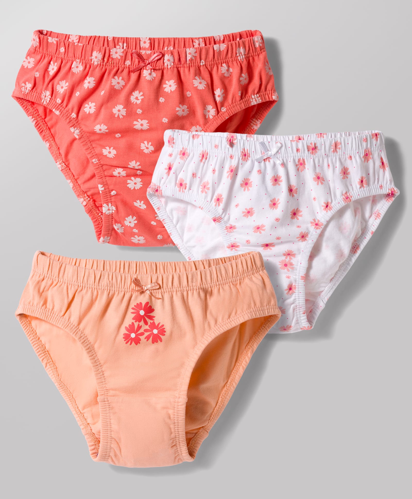Honeyhap Premium Cotton Elastane Knit With Bio Finish Panties With Floral Print Pack of 3 - Bright White Tropical Peach & Peach Echo-image-33